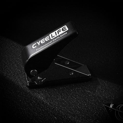 Miniatura 6 de CyeeLife Accesorio de dardos: herramienta de perforación de agujero de vuelo con 100 anillos de metal (acero y punta blanda) (negro)
