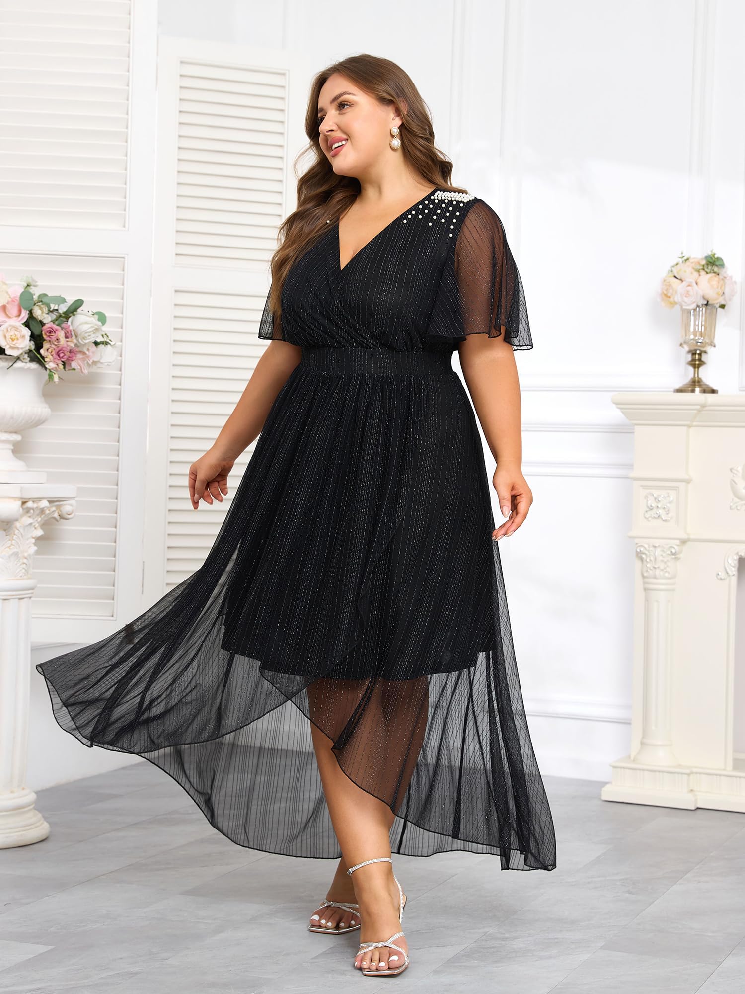 ZNU Plus Size Prom Dresses 2025 - Elegant Summer Wedding Guest Dress, Formal Cocktaill Dress for Women