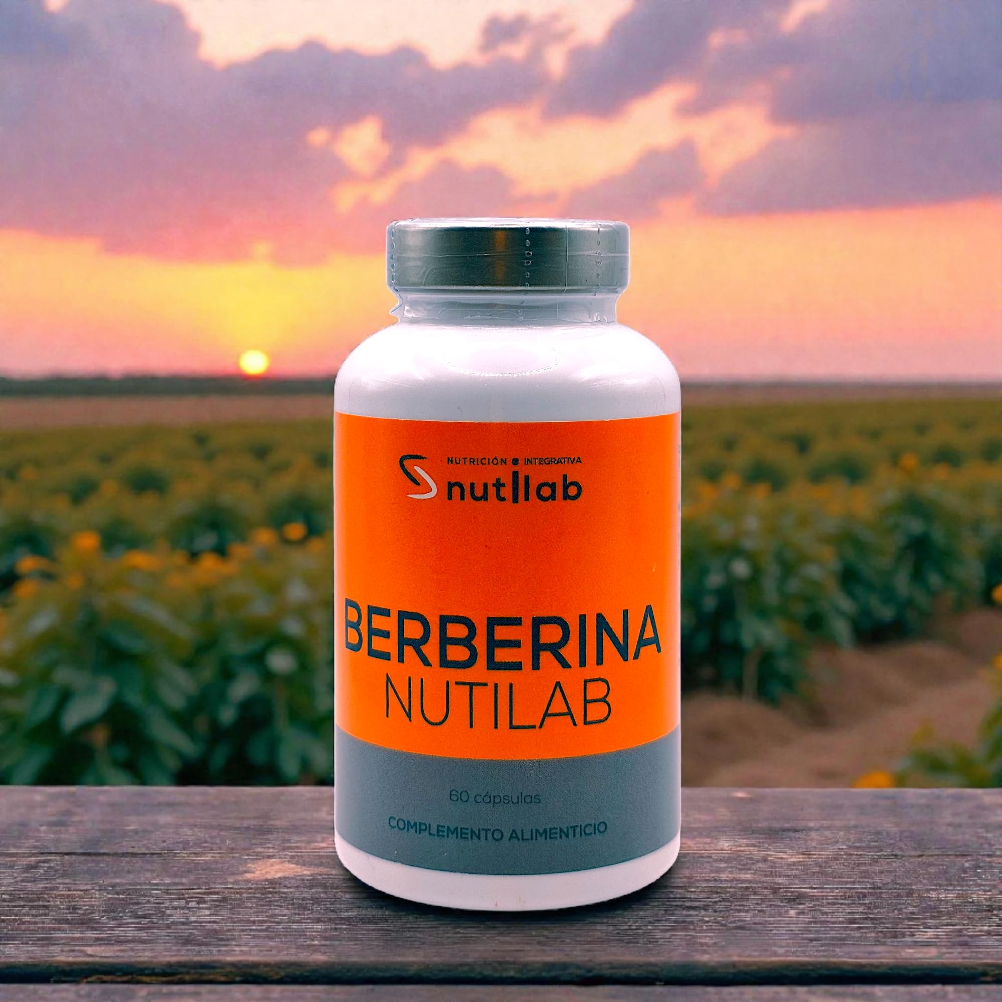 Nutilab Berberina 500mg 60 Cápsulas - Extracto Puro de Agracejo (97% Berberina HCl) - Control de Glucosa, Colesterol y Triglicéridos - Apoyo Metabólico y Salud Intestinal
