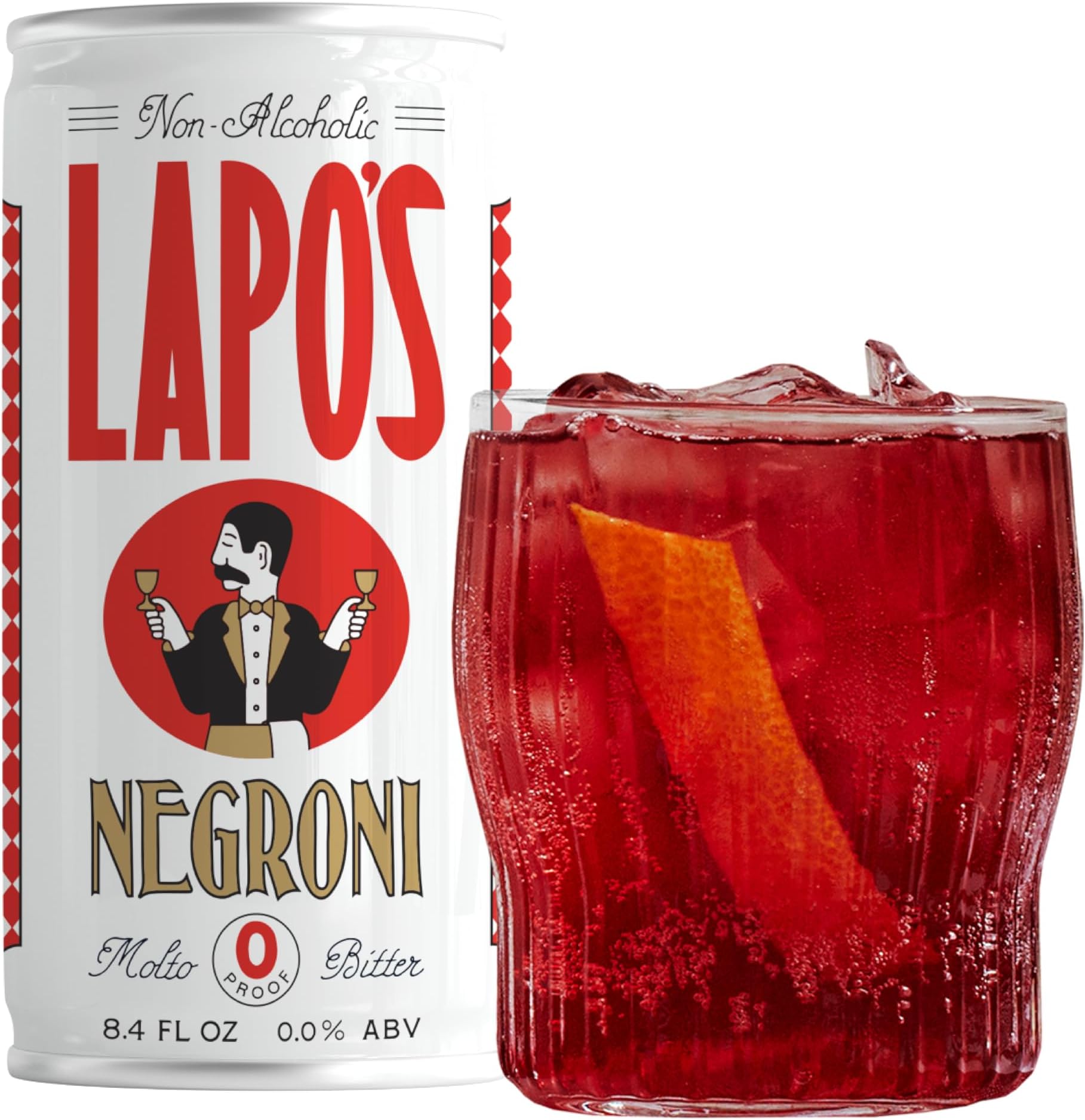 Non Alcoholic Negroni, Non-Alcoholic Spirits, Gluten Free, For Non-Alcoholic Spritz, Zero Proof Drinks, Beverages & Mocktails, Alcohol Alternative, Lightly Sparkling & Bittersweet, 4 Pack Cans