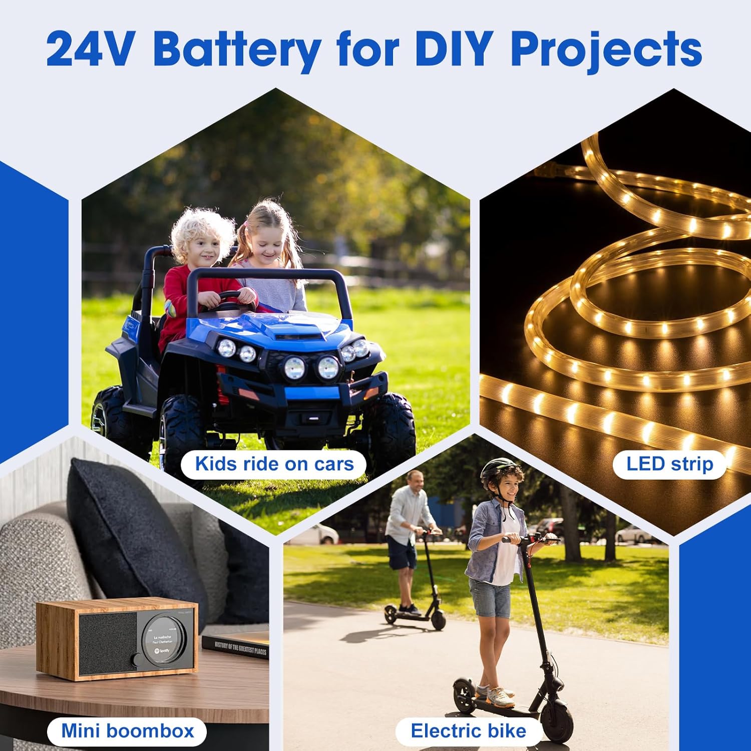 24V 2.6Ah Lithium Ion Battery 24 Volt Rechargeable Battery Replacement with Charger, Charging Cable, Cable Connector - Image 6