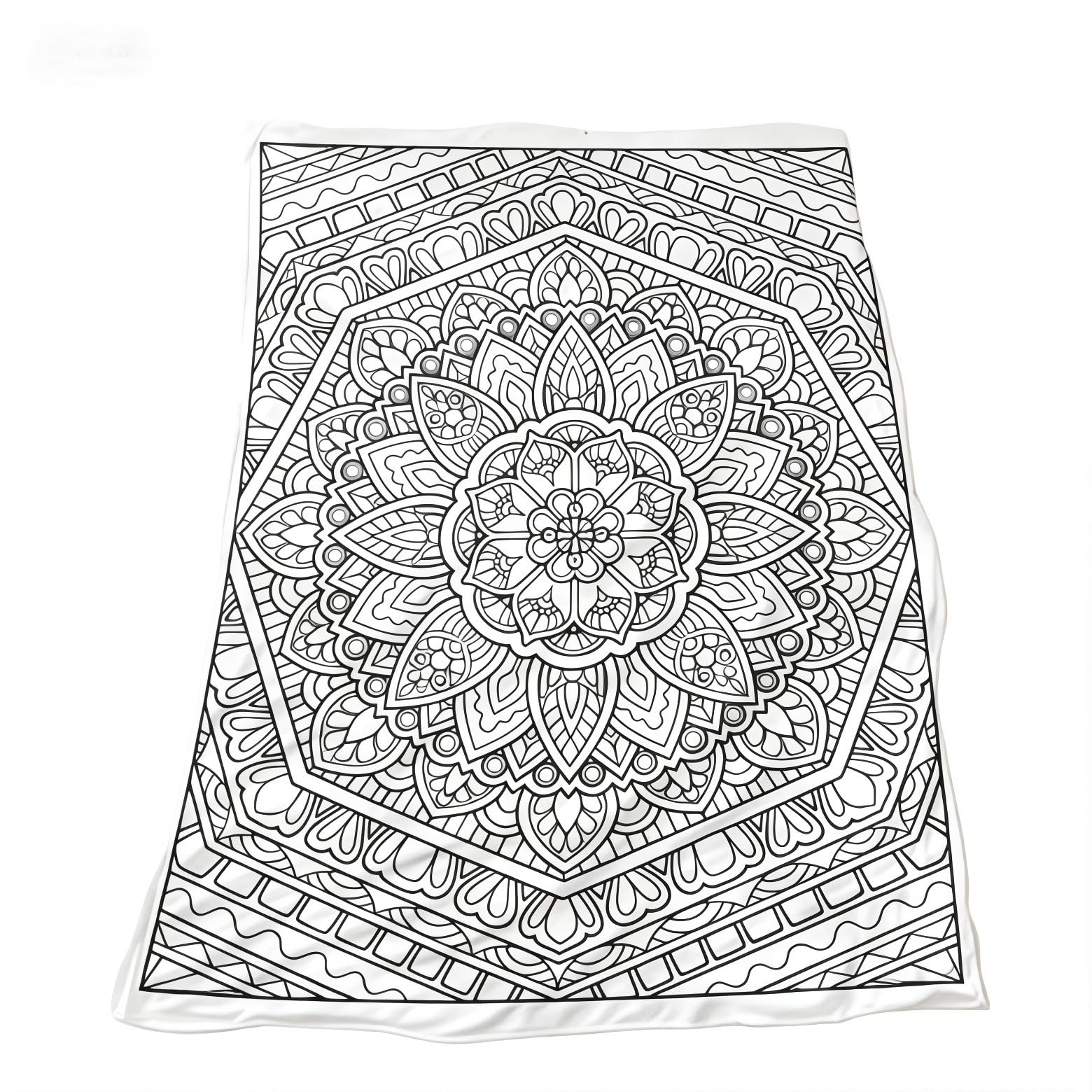Eixovhira diy coloring blanket Adult Mandala Coloring Flannel Blanket Soft Cozy Bedspread(100x130cm)