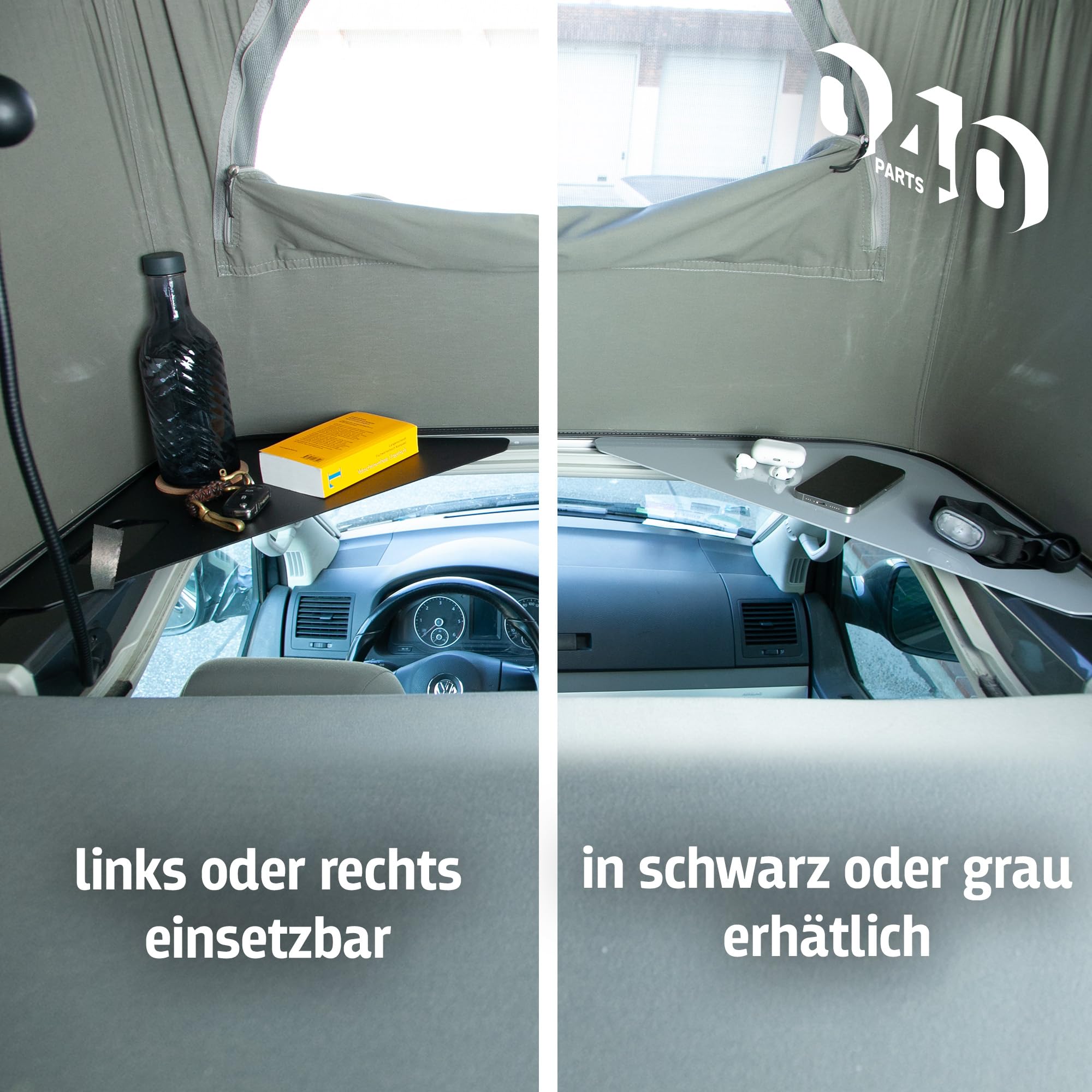 Ablagefläche schwarz für das Dachzelt deines VW T5 T6 T6.1 California - Regalboden Ablage Fach Mehr Stauraum