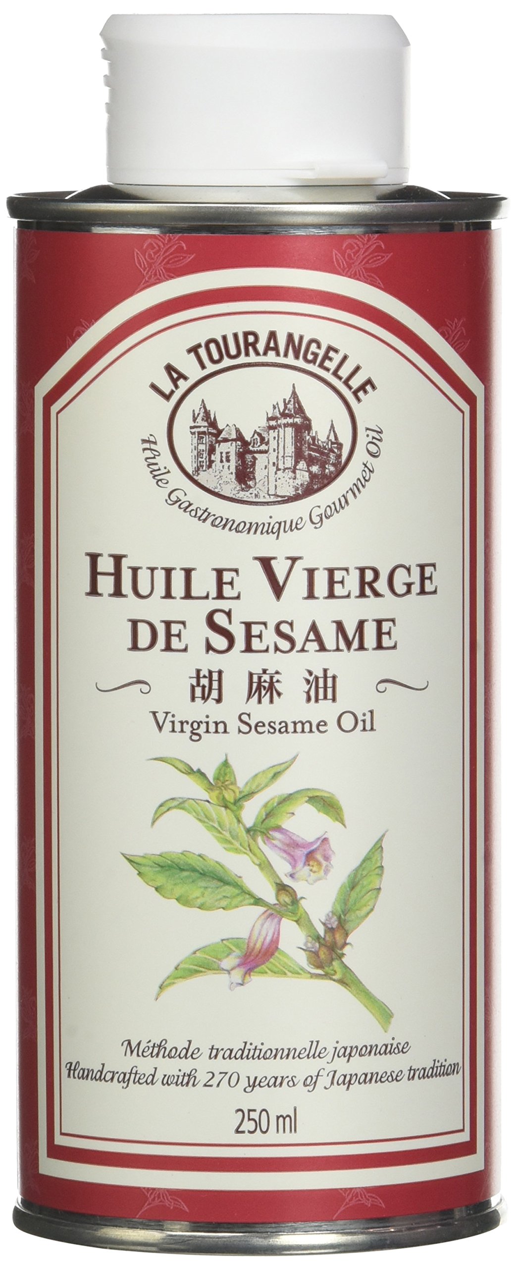 La Tourangelle, Huile Vierge de Sésame - Saveur gourmande de sésame toasté - Idéale pour les salades, tartares, woks, poissons et marinades - 500ml - 4
