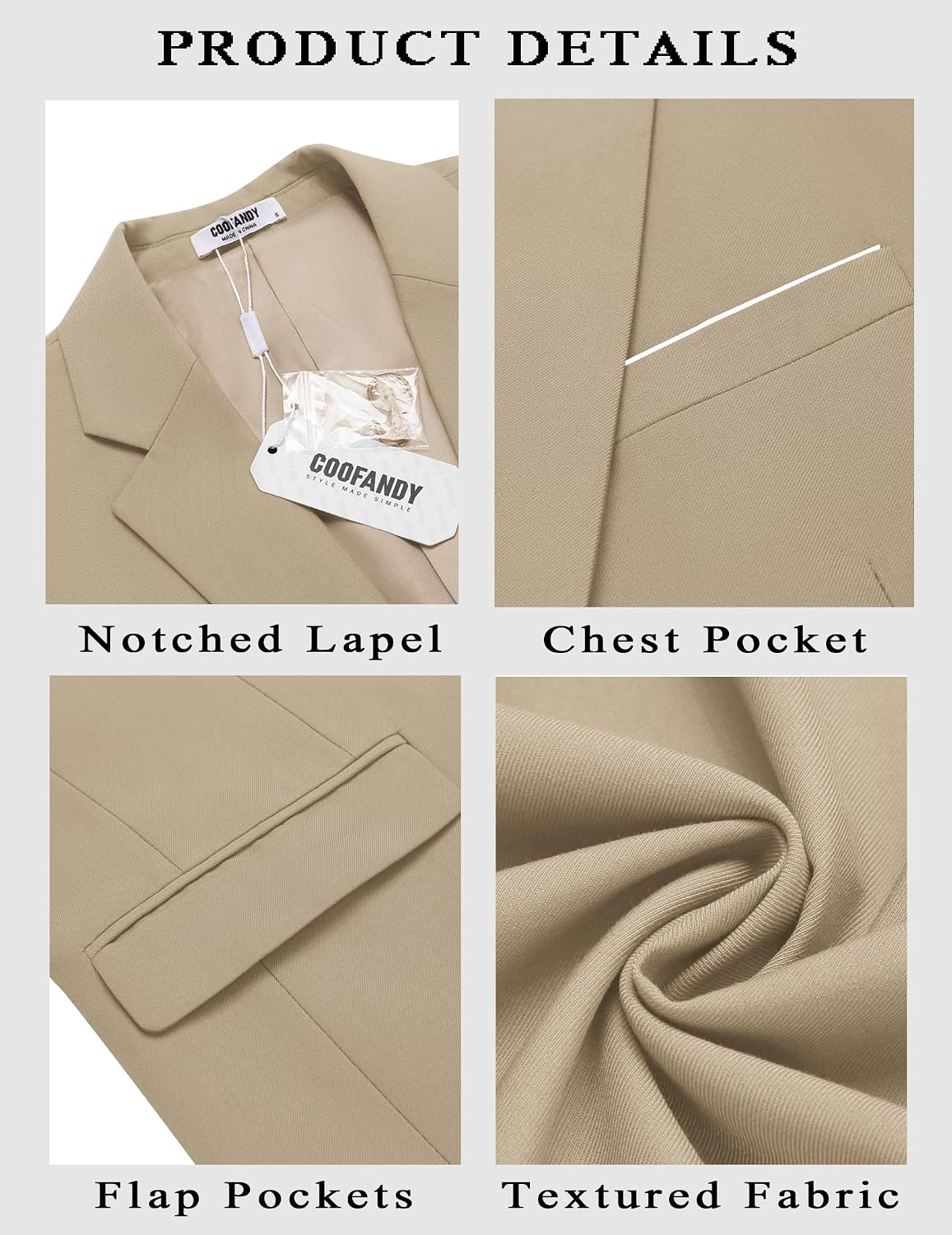 COOFANDY Men's Casual Blazer Slim Fit Sport Coat Suit Jacket Lightweight Two Button Blazer Jacket