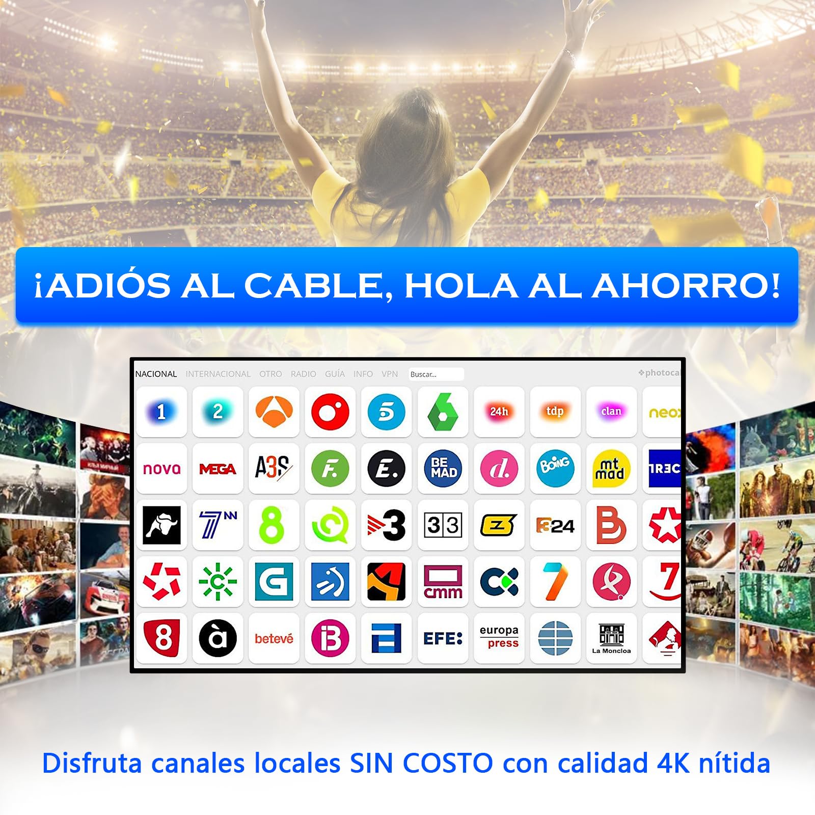 Antena TV para Autocaravana y Camper HD 4K/1080P, Antena TDT Digital con Recepción 360°, Compatible con Smart TV, HDTV y DVB-T2/DVB-T, Cable Coaxial 10 m, Ideal para Caravanas y Camiones
