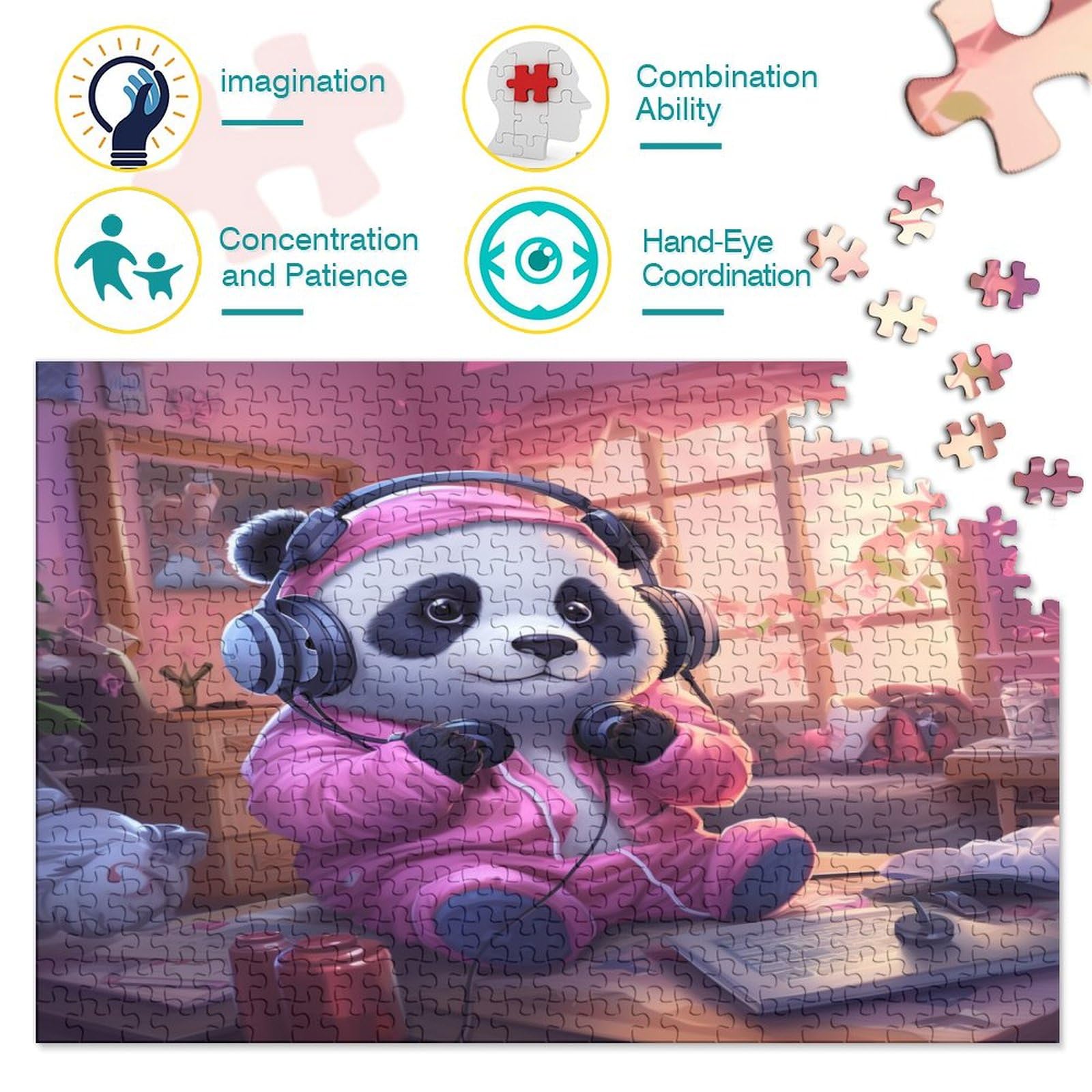 Puzzle, Nadmuchiwany Bałwan Dla Dorosłych Zabawa Niebieski Bałwan Puzzle Jigsaw Edukacja Domowa Gra Zabawka Intelektualna Gra Zabawka Antystresowa/Style-5/1000Pcs (75X50Cm)