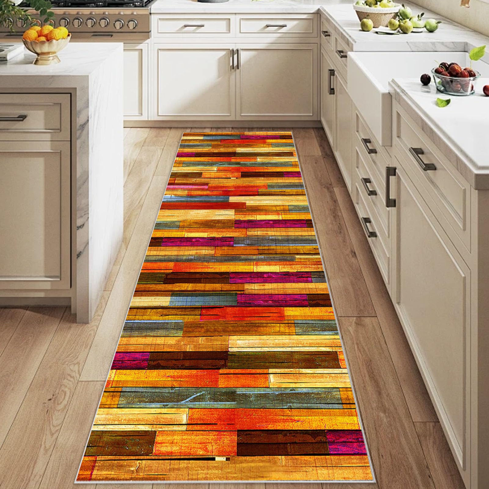 Nqexivo Runner Rugs for Hallway 50 x 160 cm Washable Kitchen Runner Rugs Non Slip Carpet Kitchen Bedroom Bedside Dining Room Office Indoor Low Pile Carpets