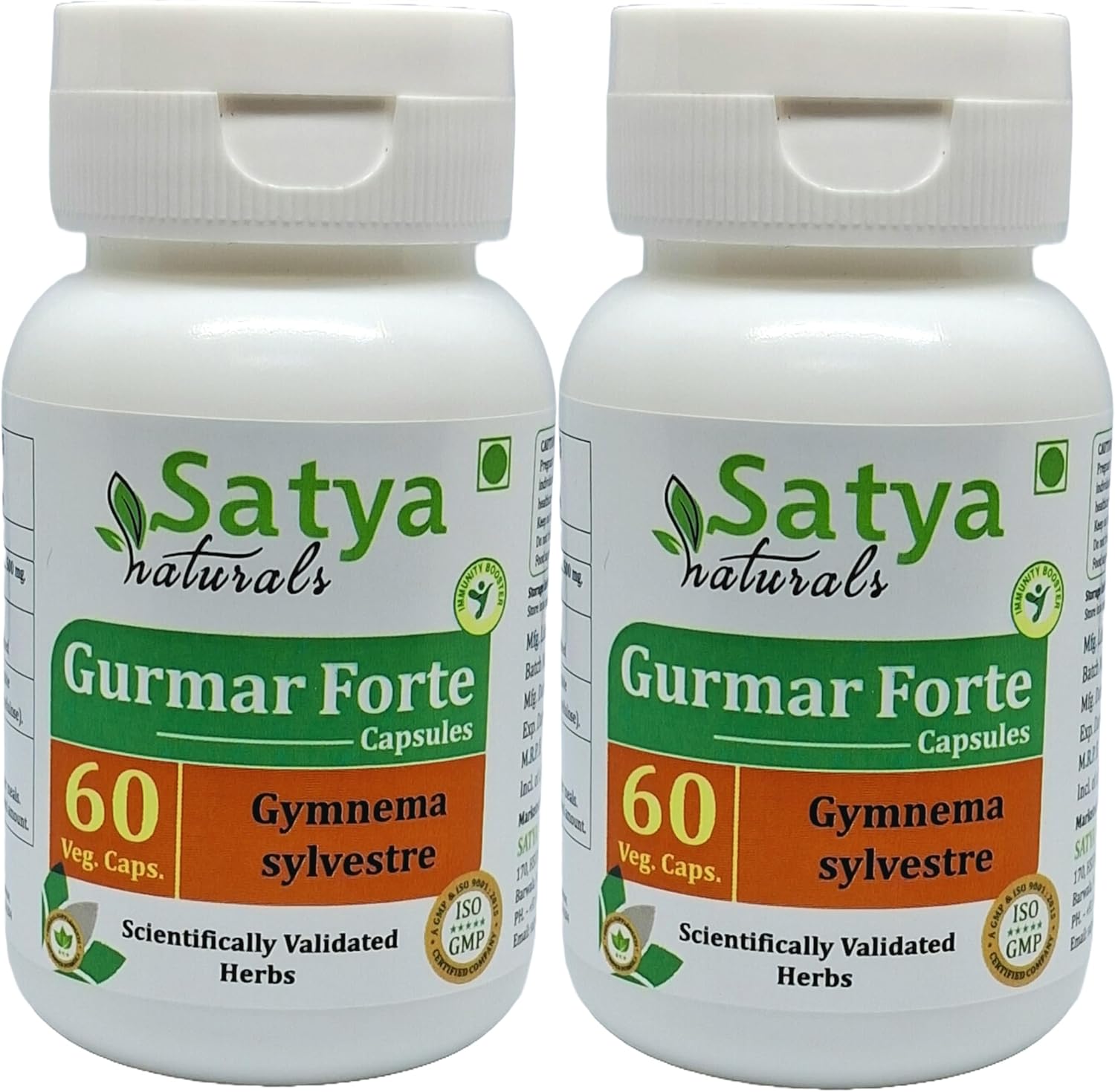 Gurmar Forte Capsules 500 mg. 60 Capsules | Gymnema Sylvestre (Gudmar) Extract Capsules (Pack of 4)