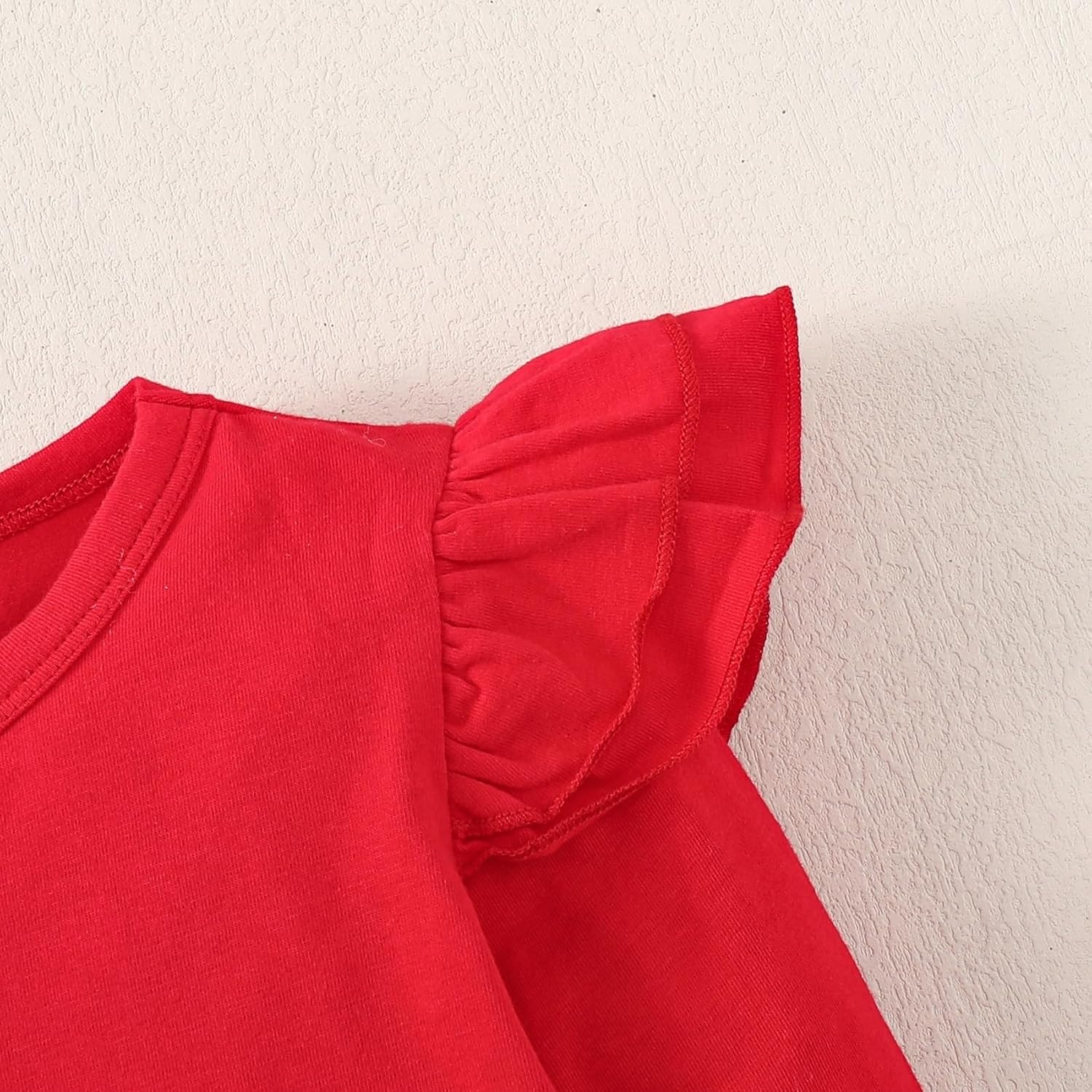 12M-14Y Toddler Baby Girls T Shirt Solid Color Blouse Ruffle Top Cotton Casual Tees Plain Shirt - Image 4