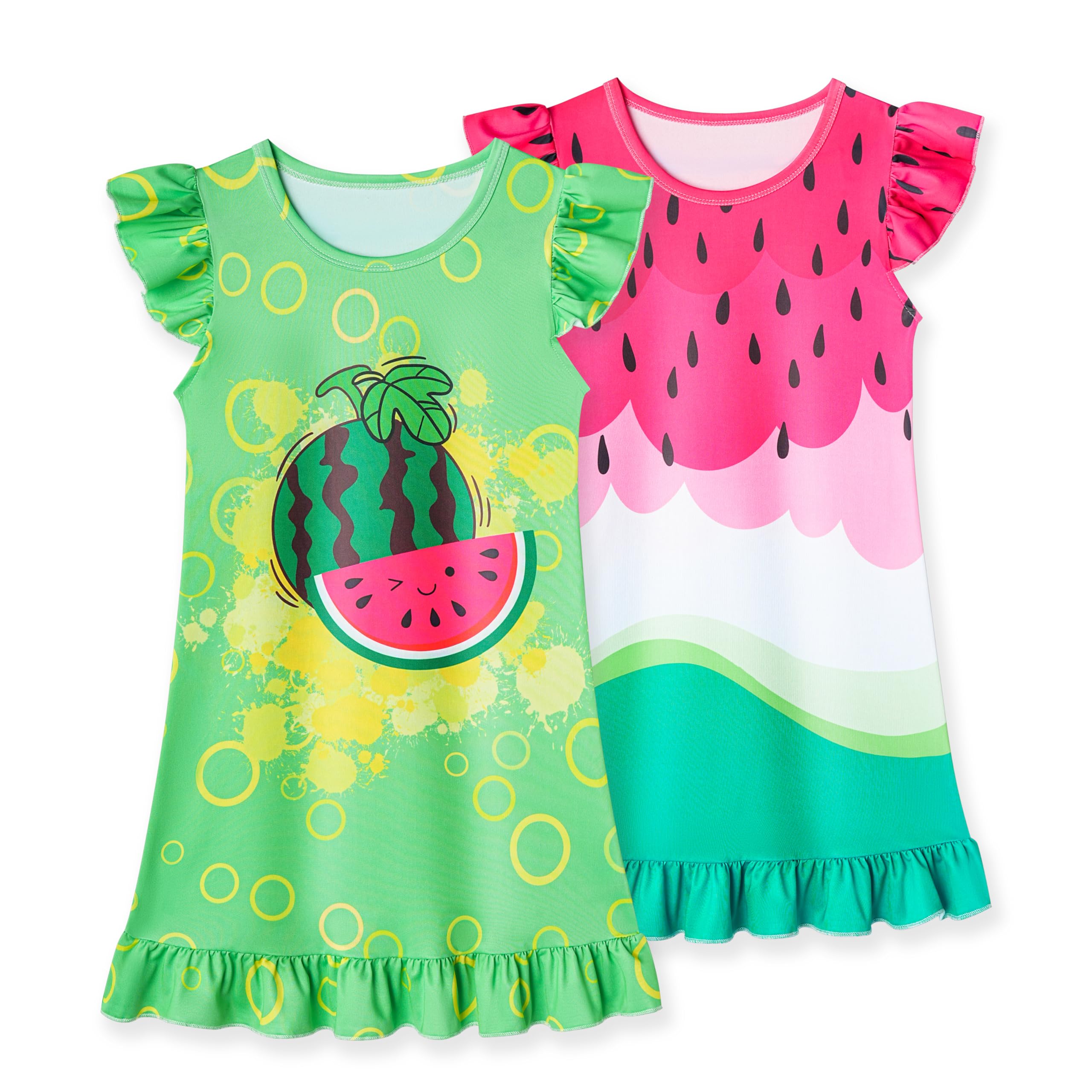 LQSZ Girls Nightgowns Soft Toddler Princess Pajamas Dress for Kids 2pcs