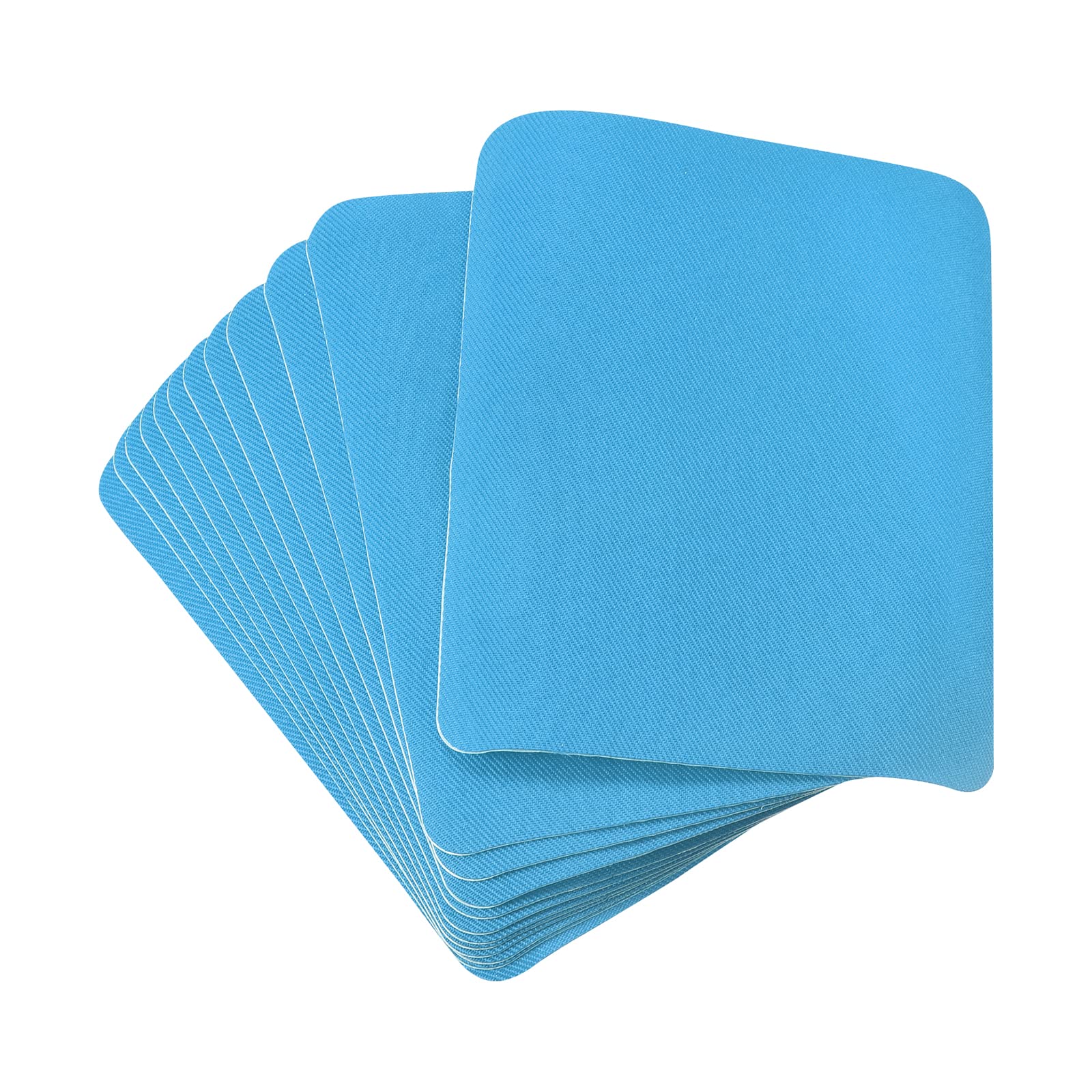 sourcing map 12Pcs Iron on Patches for Clothing Repair Fabric Repair Patches Iron-On Mending Fabric Sky Blue 4.9"x3.7" for Clothes, Pants, Bags Hole Repairing and Decoration