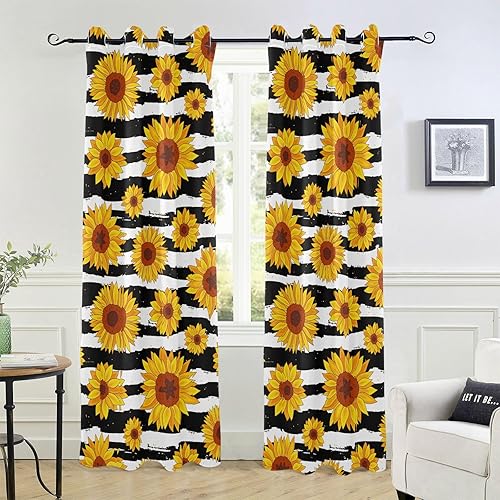 Cortinas opacas con rayas blancas y negras de 84 pulgadas, paneles de cortina para ventana de apartamentos, cortinas divisoras de habitación,