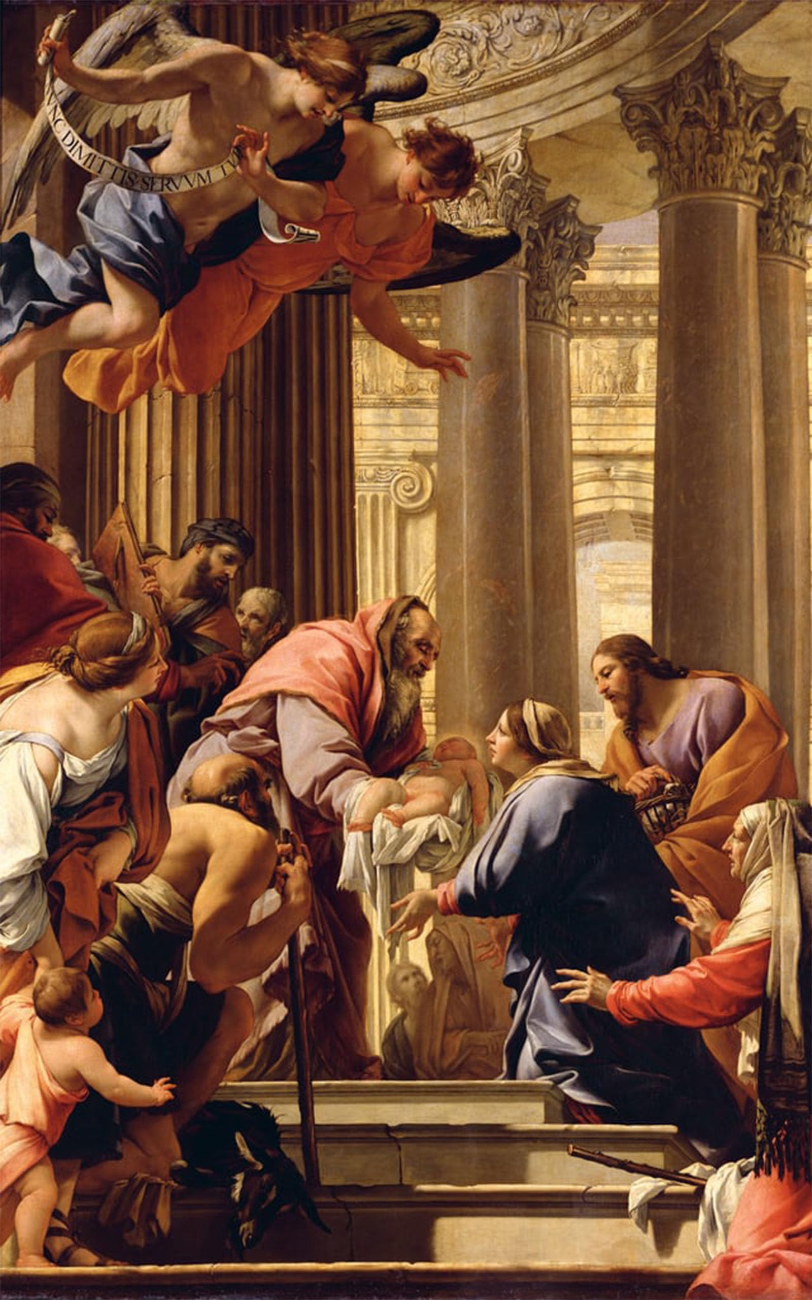 ARTXLXXBN Famous Print Painting Colorful Art Print Presentation in the Temple by Simon Vouet Canvas Art Decorations for Home Decor 60x90cm