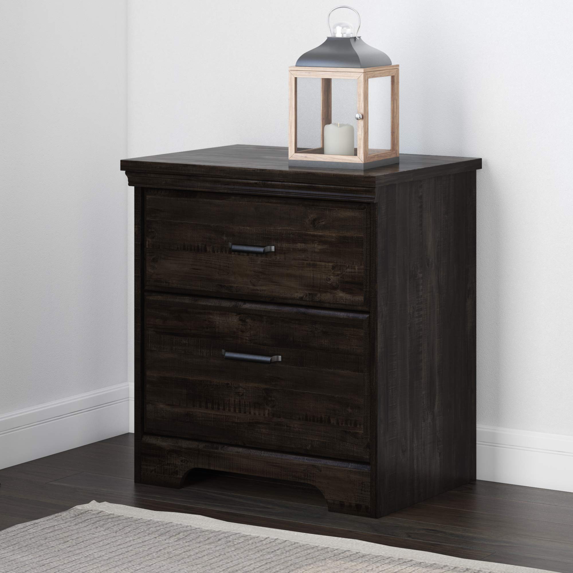 South ShoreVersa 2-Drawer Nightstand-Rubbed Black