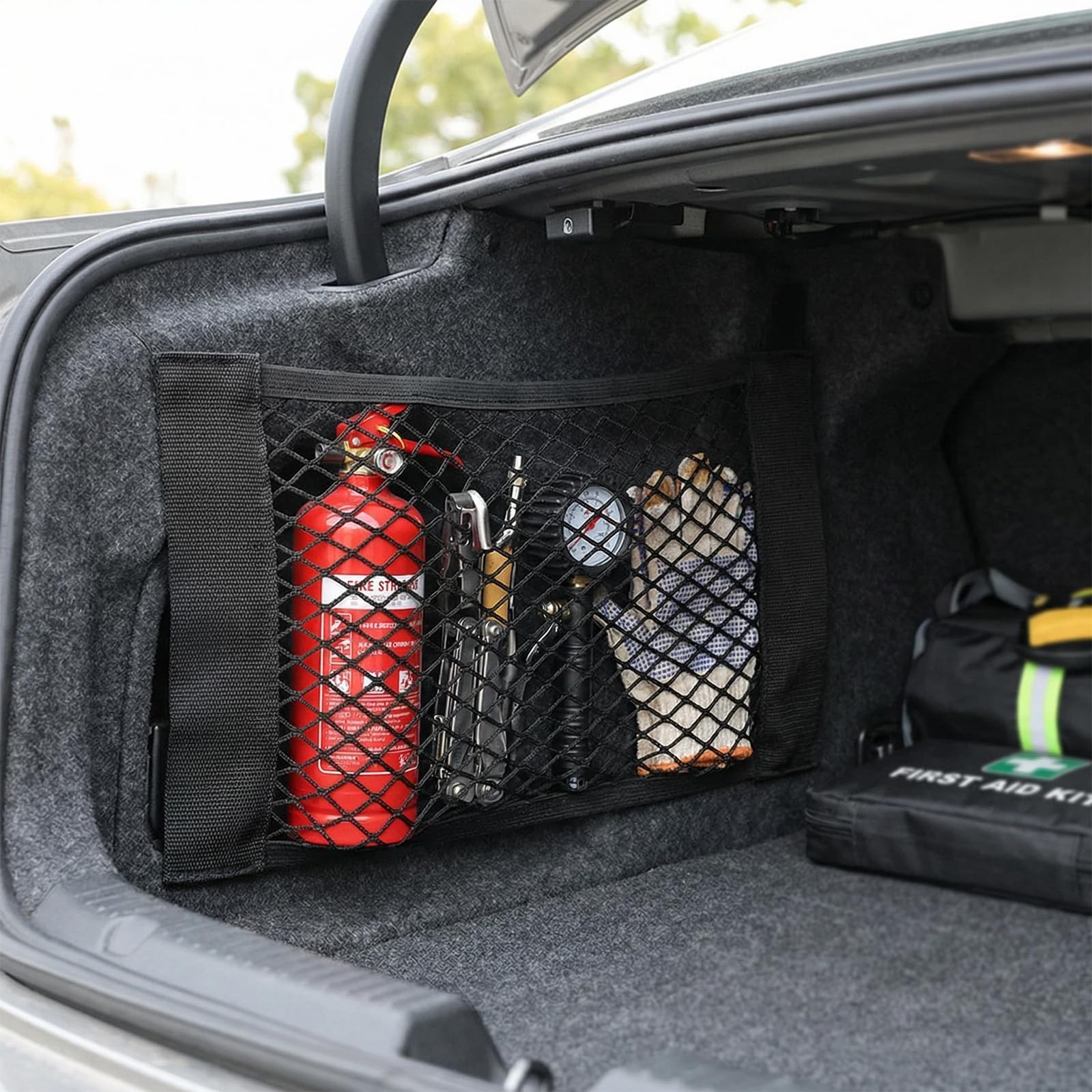 Juego de 2 Unidades,40 x 25 cmRed de Almacenaje para Maletero de Coche,Organizador Elástico con Velcro para Orden y Seguridad en tu Vehículo — view 4