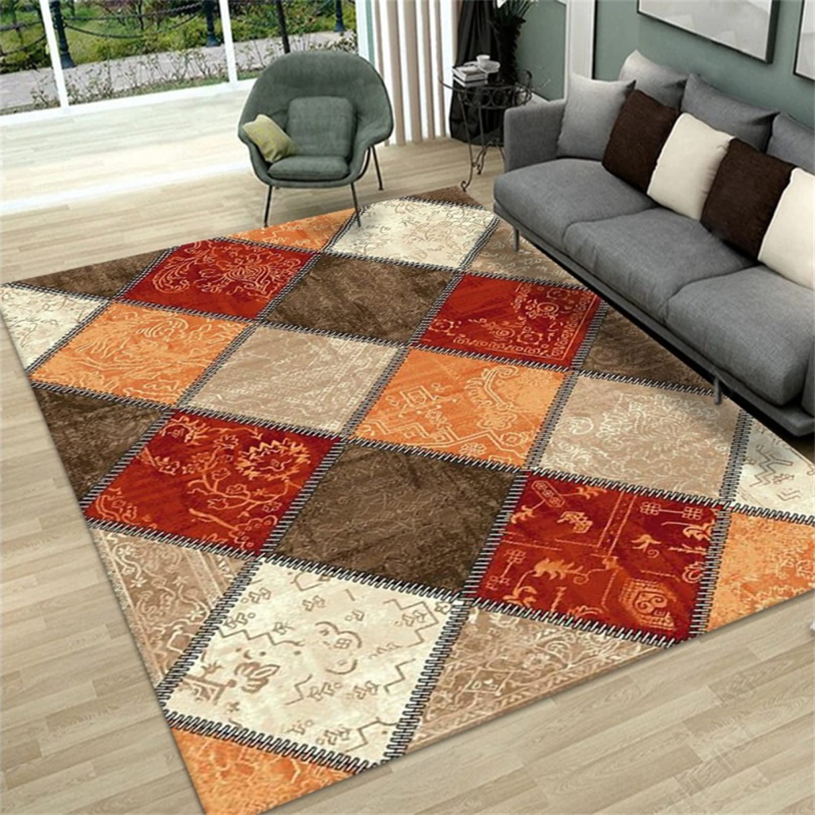 Tapis dessin decoration chambre ado fille moderne multicolore lavable