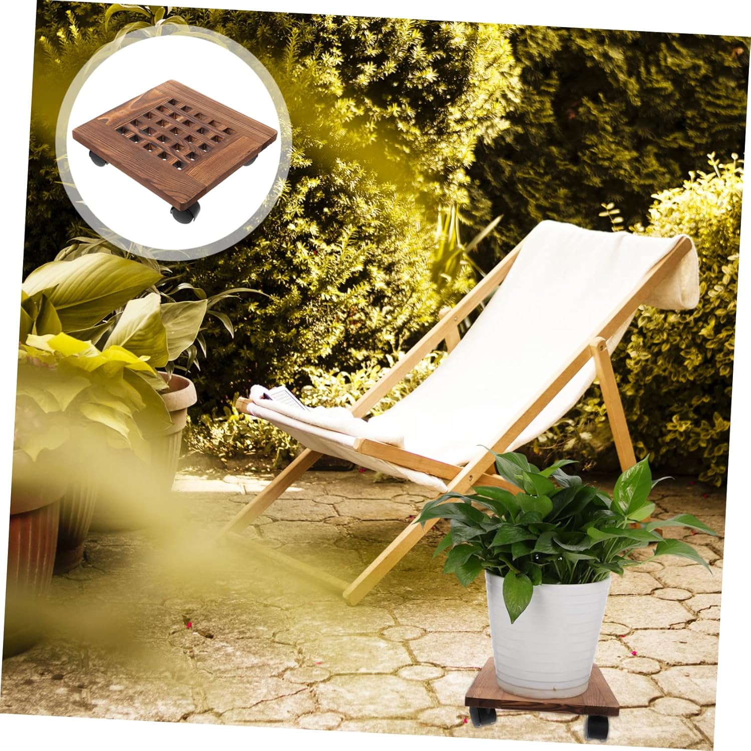 Thickened Flower Pot Holder Practical Planter Storage Tray Wheels for Gardening