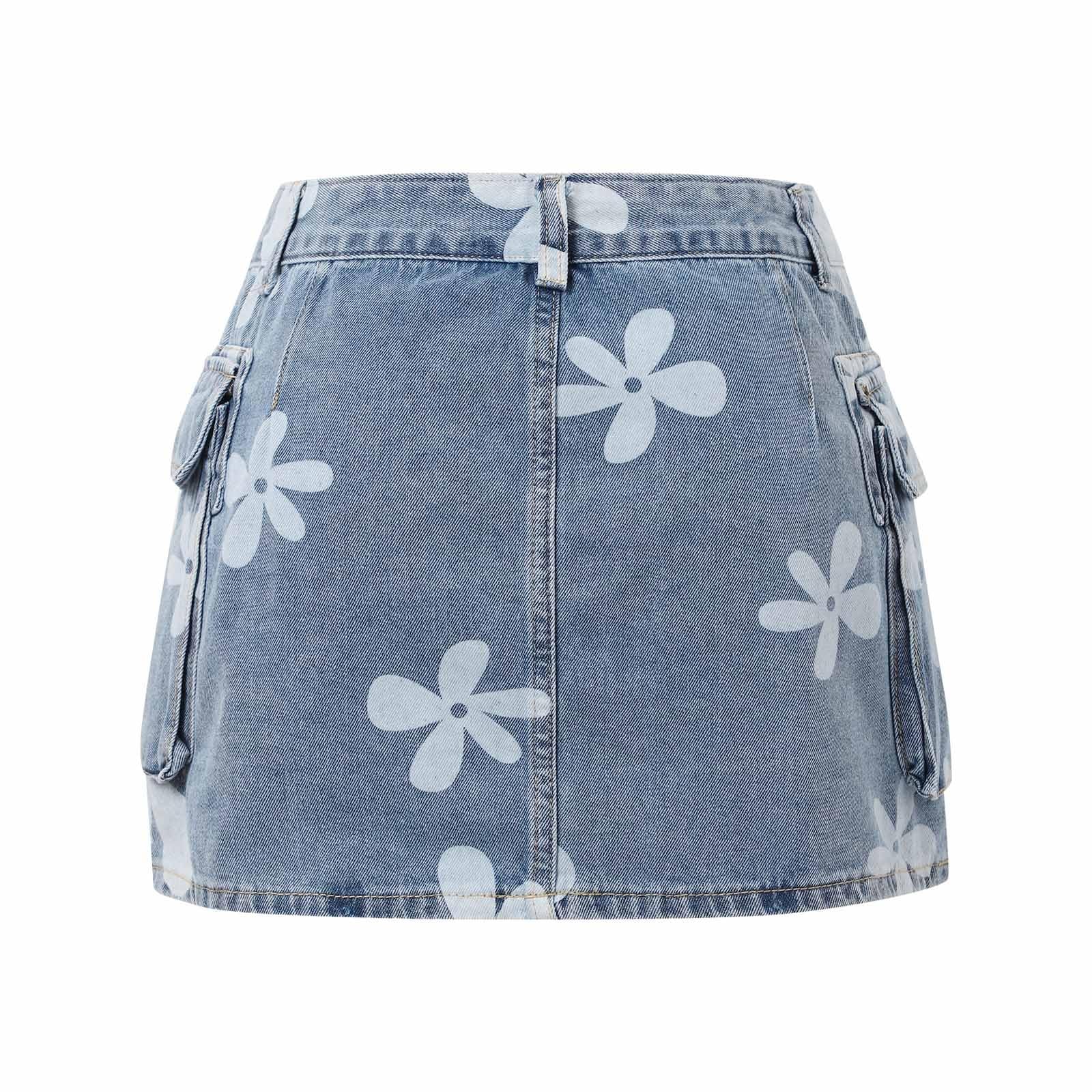 2026 Minigonna Donna Primavera Doppia Tasca Hot Girl Hip Gonna Denim a Vita Alta