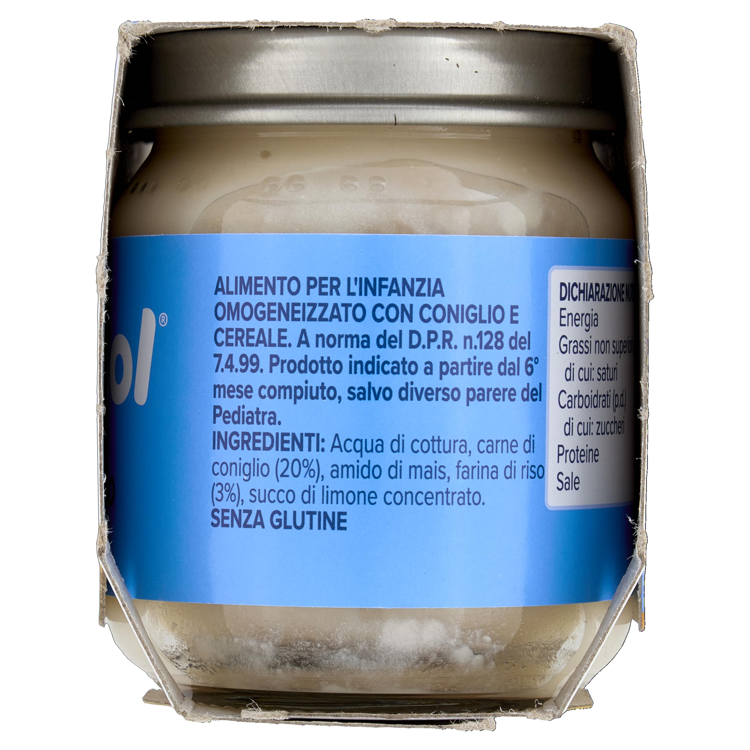 Nipiol Omogeneizzato Coniglio - 2x120 g, 12 Confezioni
