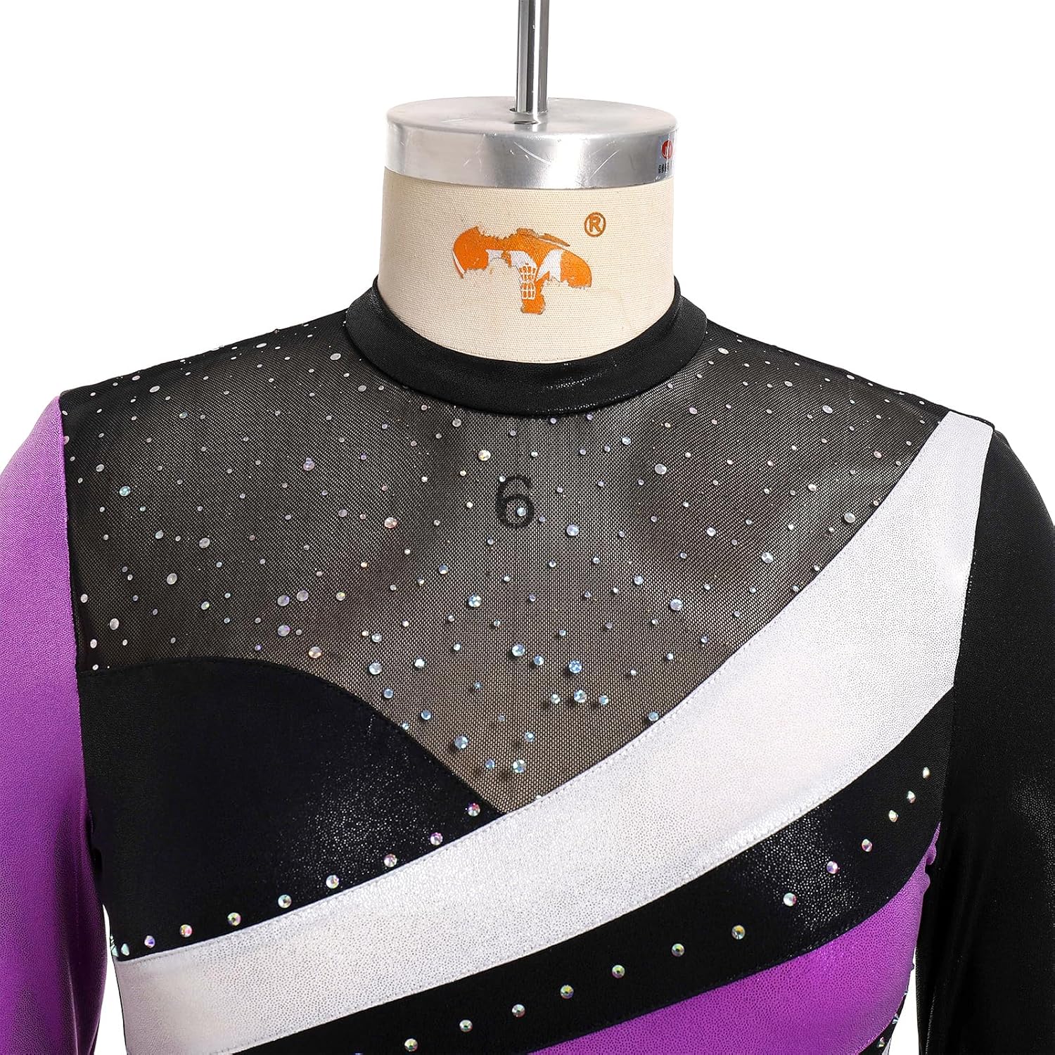 AFAVOM Figure Ice Skating Dress for Women's Long Sleeve Glitter Ballet Dance Dress Lyrical Gymnastics Competition Leotards