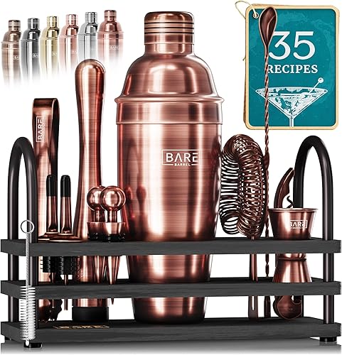 BARE BARREL Mixology Bartender Kit Bar Set  Juego de coctelera Martini de 14 piezas  Herramientas profesionales de mezcla de bar para bar en casa disponible en Yaxa Peru