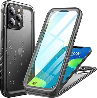 Cozycase Compatible with iPhone 14 Pro Max Waterproof Case - Full Body Shockproof Dustproof Dropproof Built in Screen Protector Rugged Waterproof Case for iPhone 14 Pro Max 6.7 Inch Black