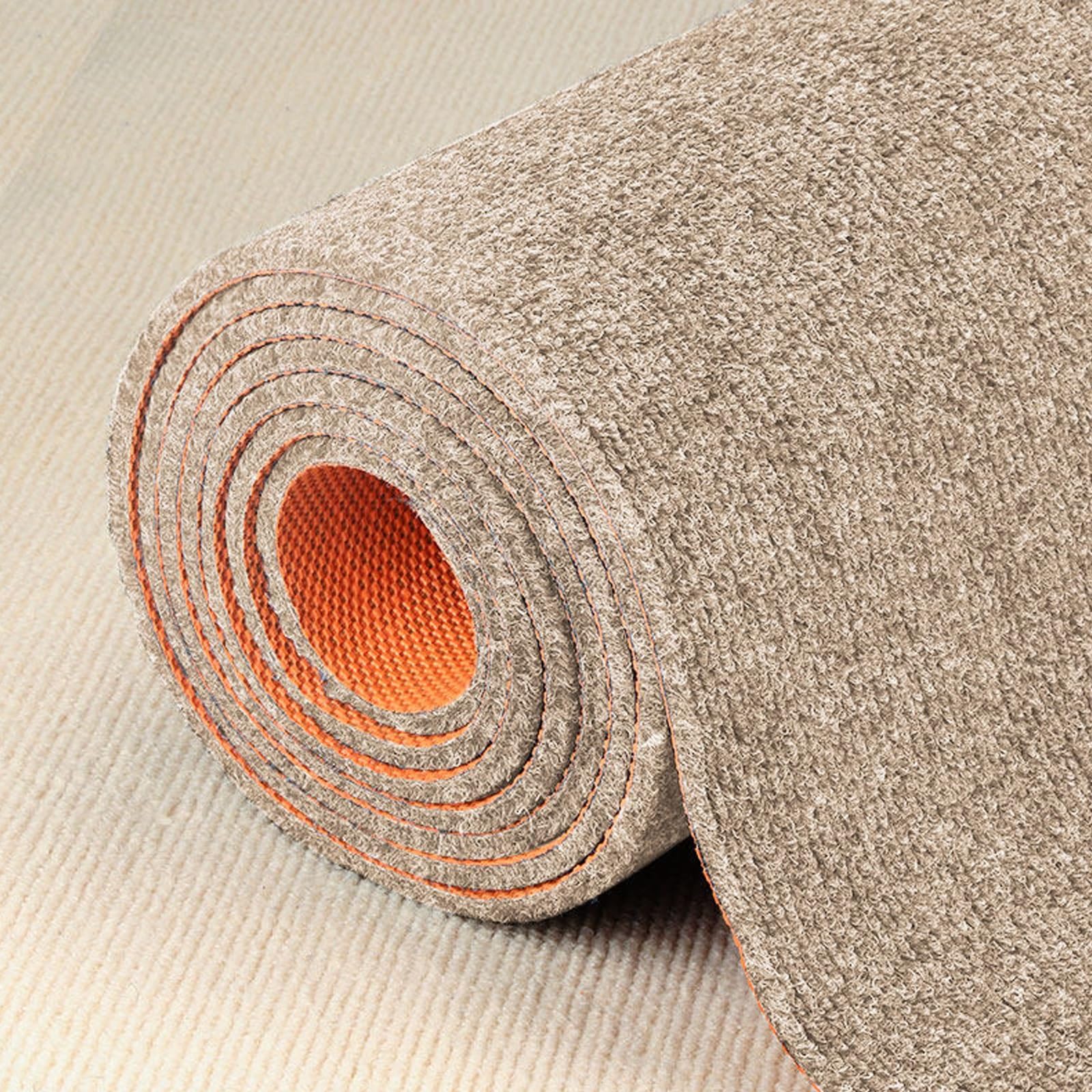 Tapis de Protection Sol 9mm Épais Antidérapant Insonorisant Antivibration,Intérieur Long Tapis Couverture en TPE pour Salon Cuisine Entrée Couloir Home Trainer– Découpable(Beige-Browm,80x200cm)
