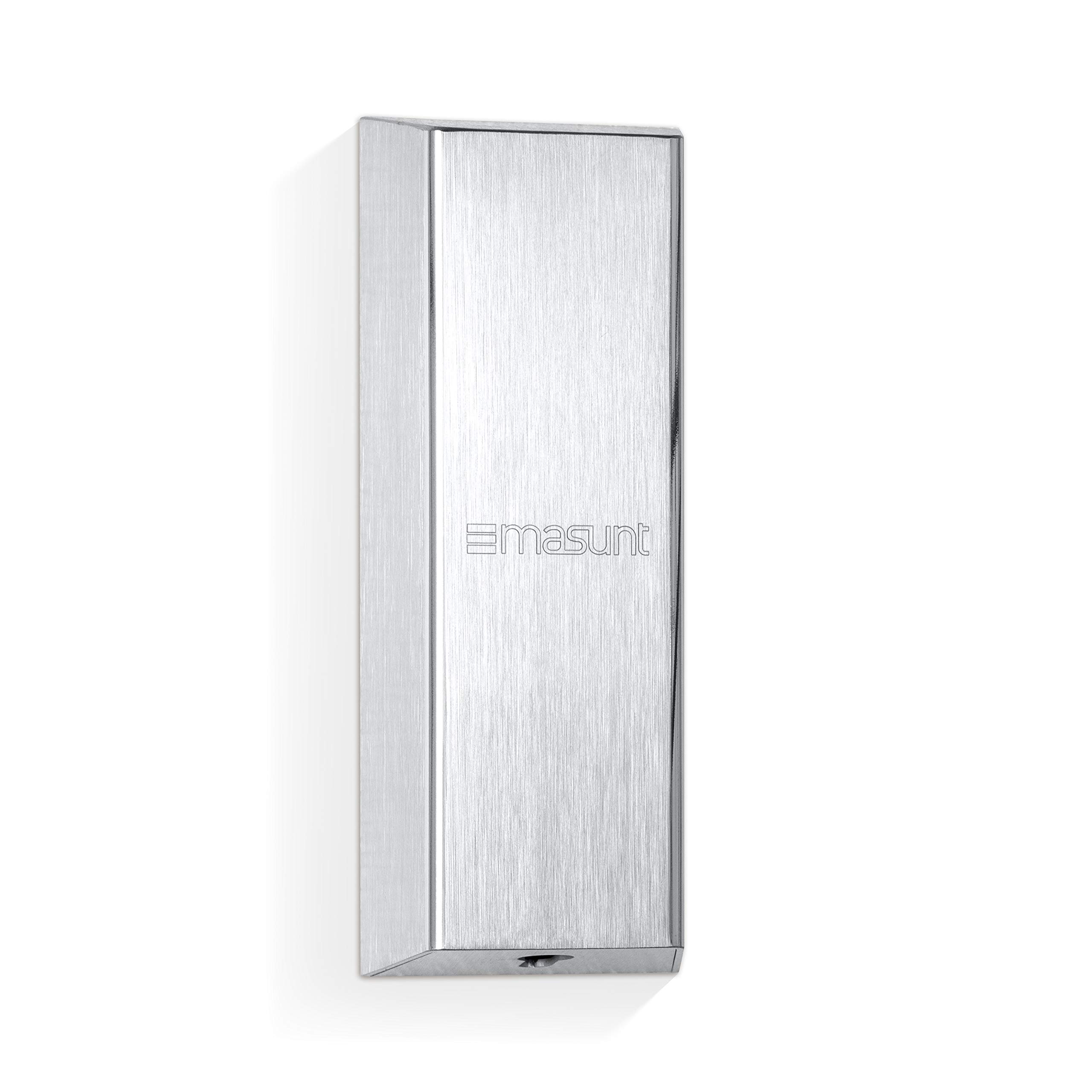 masunt Caja Fuerte de Servicio XL 640 - Caja Fuerte de Acero Inoxidable para Llaves, Resistente a la Intemperie, Extra Grande, preparada para semicilindro de Perfil Plata 271 X 103 X 66 mm