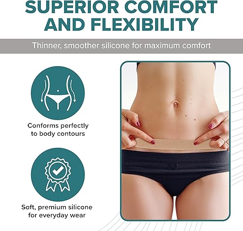 Miniatura 3 de Epi-Derm - Tira larga  1.4 x 11.5 pulgadas  (1 par) (natural) hojas de silicona para cicatrices de Biodermis