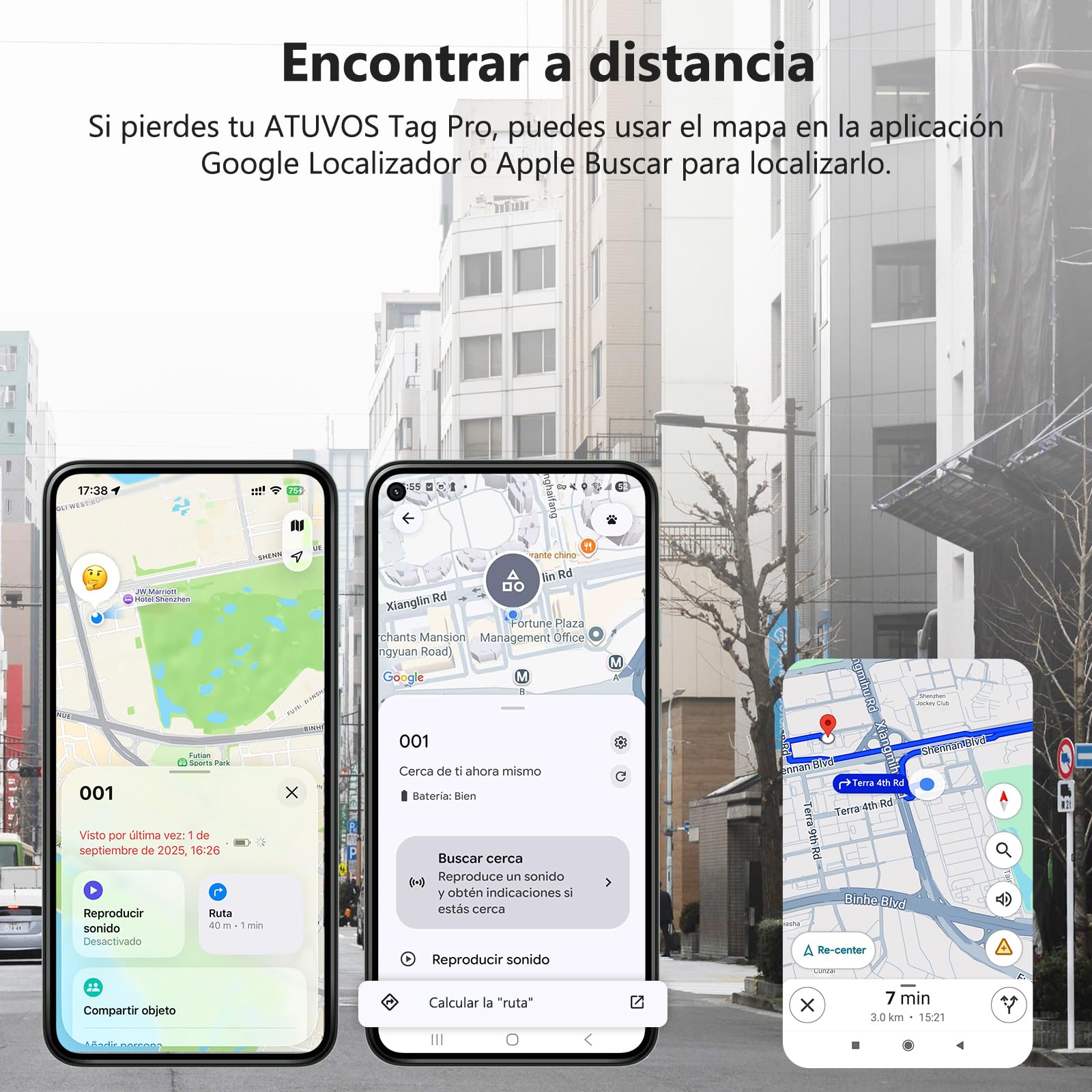 ATUVOS Air Tag Pro Smart Tag Tracker para Android & iOS, Dual Sistema Buscador de Objetos Compatible con Google Localizador o Apple Buscar APP, para Llaves/Equipaje/Maleta.Batería Reemplazable. 1 Pack - 5