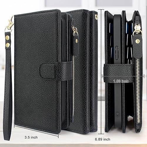 Miniatura 5 de Lacass Compatible con MagSafe Case Wallet para iPhone 15 PlusiPhone 14 Plus de 6.7 pulgadas, 2 en 1, magnética, desmontable, de cuero, con tarjetero