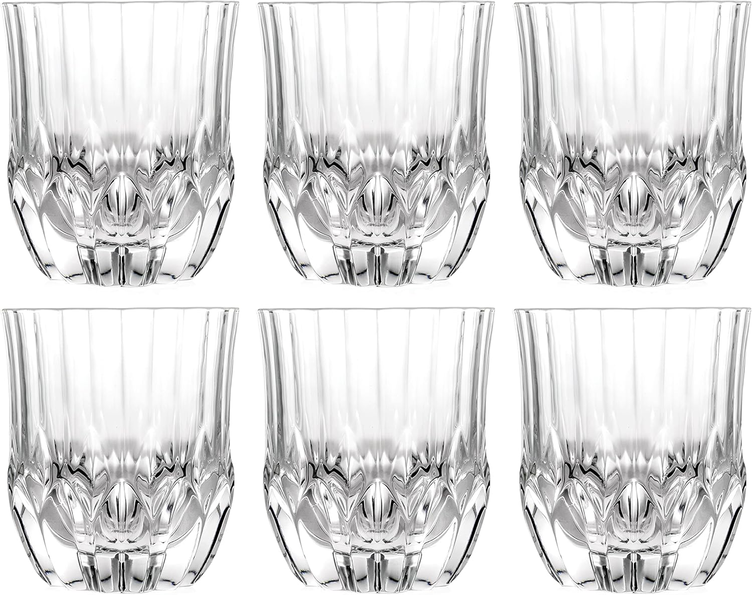 Barski Tumbler Glass - Double Old Fashioned - Set of 6 - Glasses - Designed DOF Crystal Glass Tumblers - For Whiskey - Bourbon - Water - Beverage - Drinking Glasses - 11.75 oz. - Made in Europe