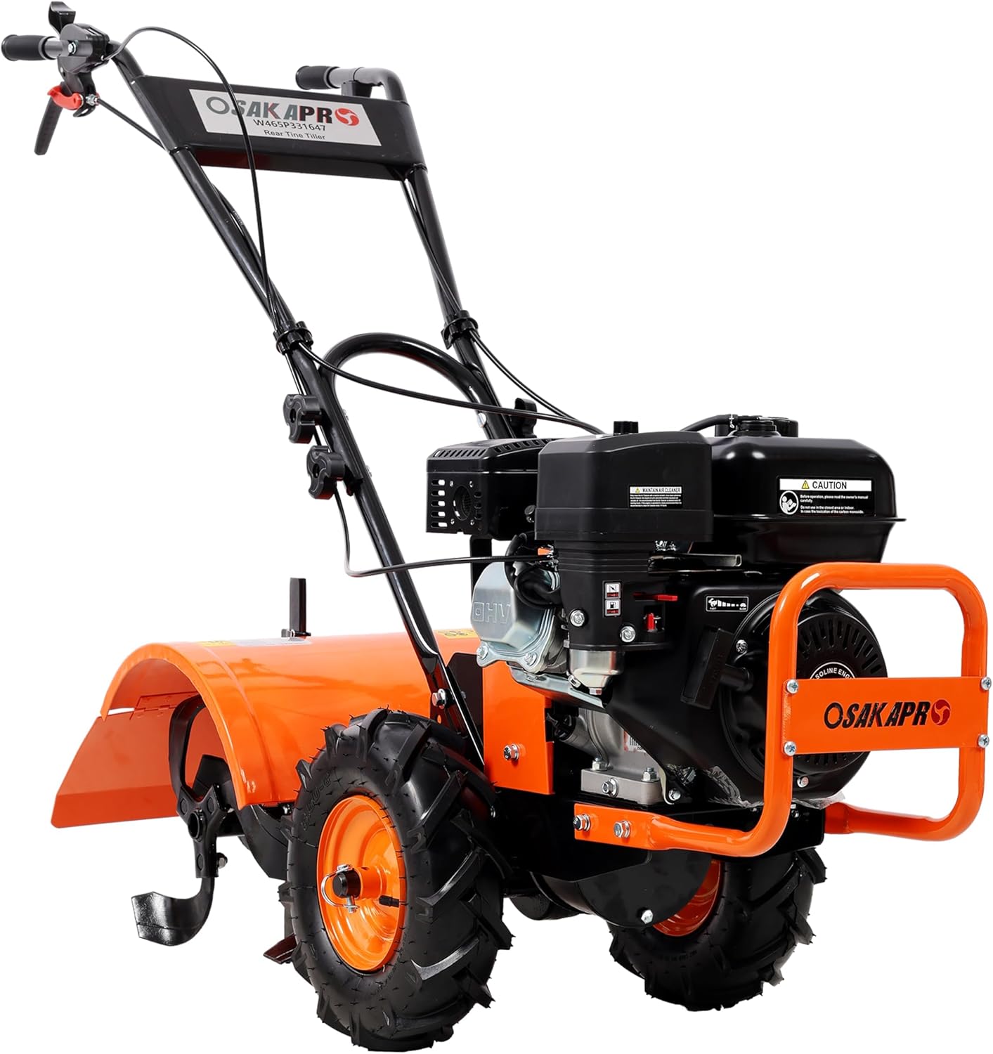 Gas Tiller and Cultivator, 212CC 4-Stroke OHV Rear Tine Rototiller 7HP - 20" Width 8" Depth Power Tiller for Gardening, 5-Level Height Adjust, 13" Air Tire, Soil Cultivation & Plant Prep