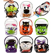 Giiffu 56 Pack Halloween Goodie Bags with Handles &amp; Ziplock