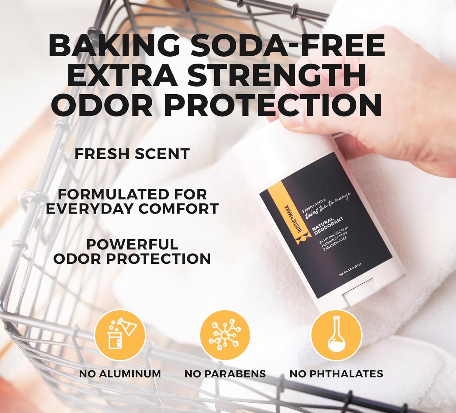 Rustic MAKA Natural Deodorant, Takes Two To Mango (Mango + Lime), Free of Aluminum, Baking Soda & Parabens, Activated Charcoal + Magnesium, Continuous Odor Control - Image 4