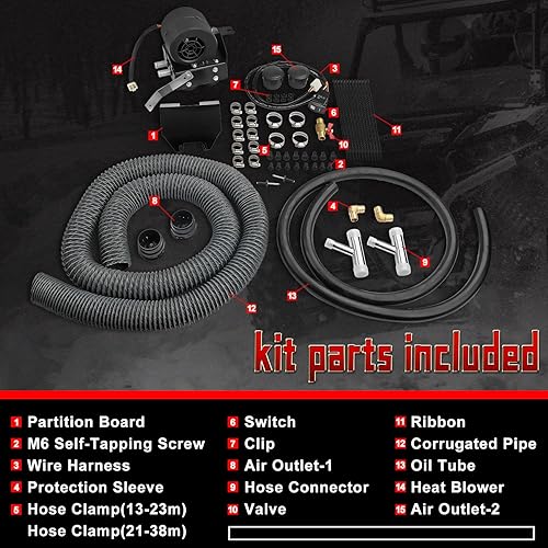 Miniatura 3 de SSHK609-00 Kit de calentador de cabina con ajuste descongelado para montaje de consola central Can-Am Maverick X3 2017, 2018, 2019, 2020, 2021, 2022