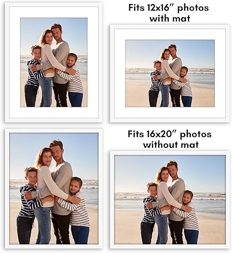 Vista 529 de Americanflat Portarretratos de 8 x 12 pulgadas con plexiglás pulido, juego de 2 portarretratos de 6 x 8 pulgadas con paspartú o para fotos de 8 x 12