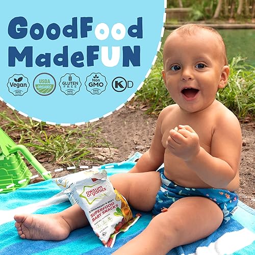 Miniatura 4 de Awsum Organics Baby Snacks  Happy Healthy Baby Food  Snack para bebés  Vegano Kosher Sin Gluten  Soplos de proteínas naturales a base de plantas