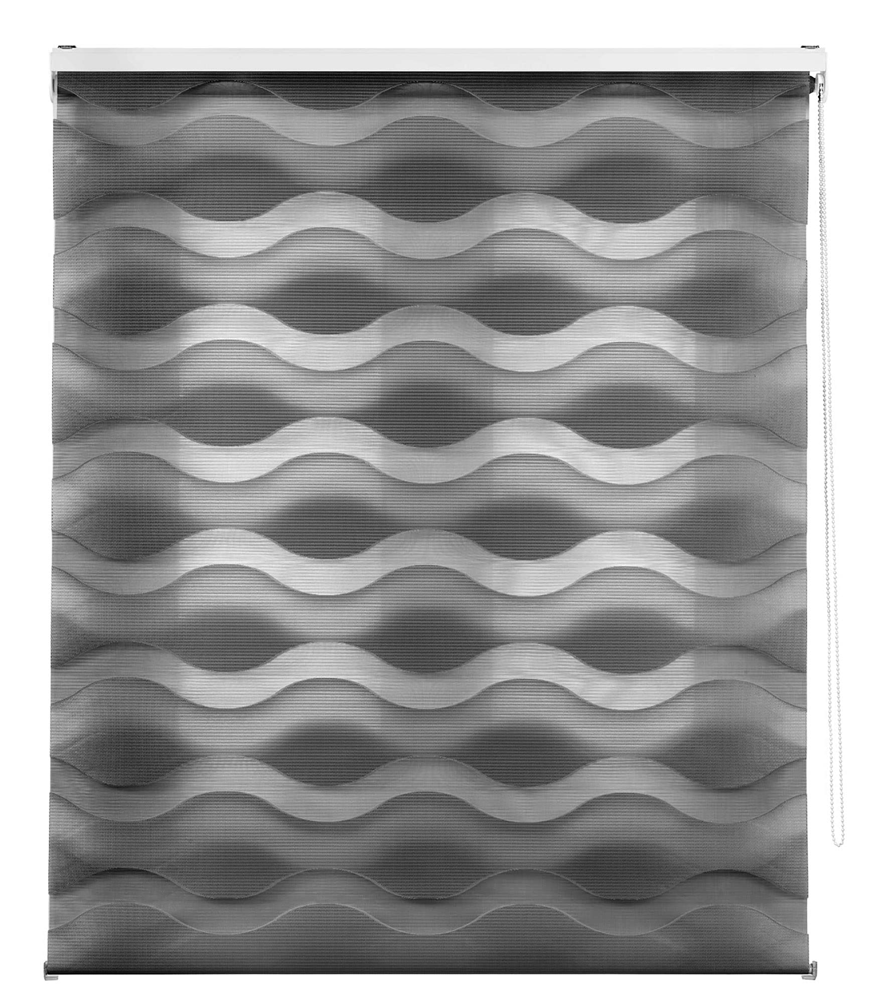Elegancka roleta nocna i dzień Rozmiar 120x180 - roleta Noc i dzień Rozmiar tkaniny 117x175 - Roleta Łatwa instalacja Antracyt