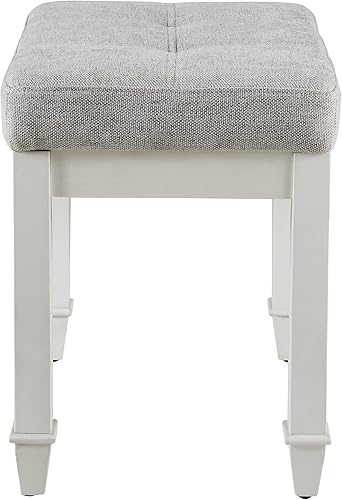 Miniatura 9 de Taburete de tocador con pata de madera maciza, banco de tocador de maquillaje con asiento tapizado de tela, taburetes de banco de piano, taburete