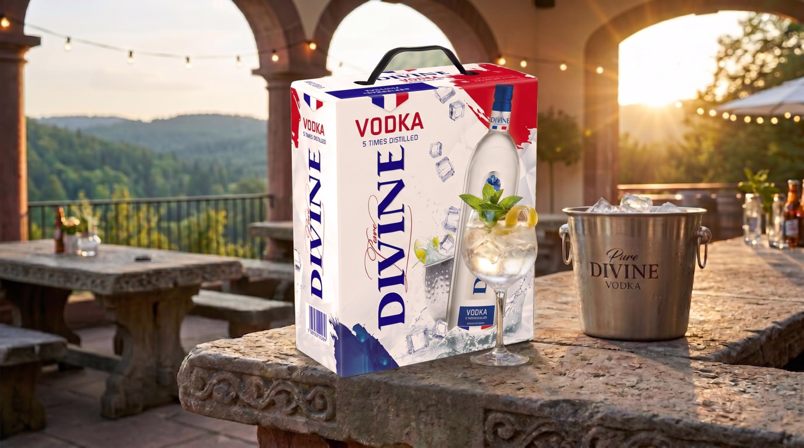 Pure Divine Französischer Vodka 37.5% Vol 3 Liter Bag in Box