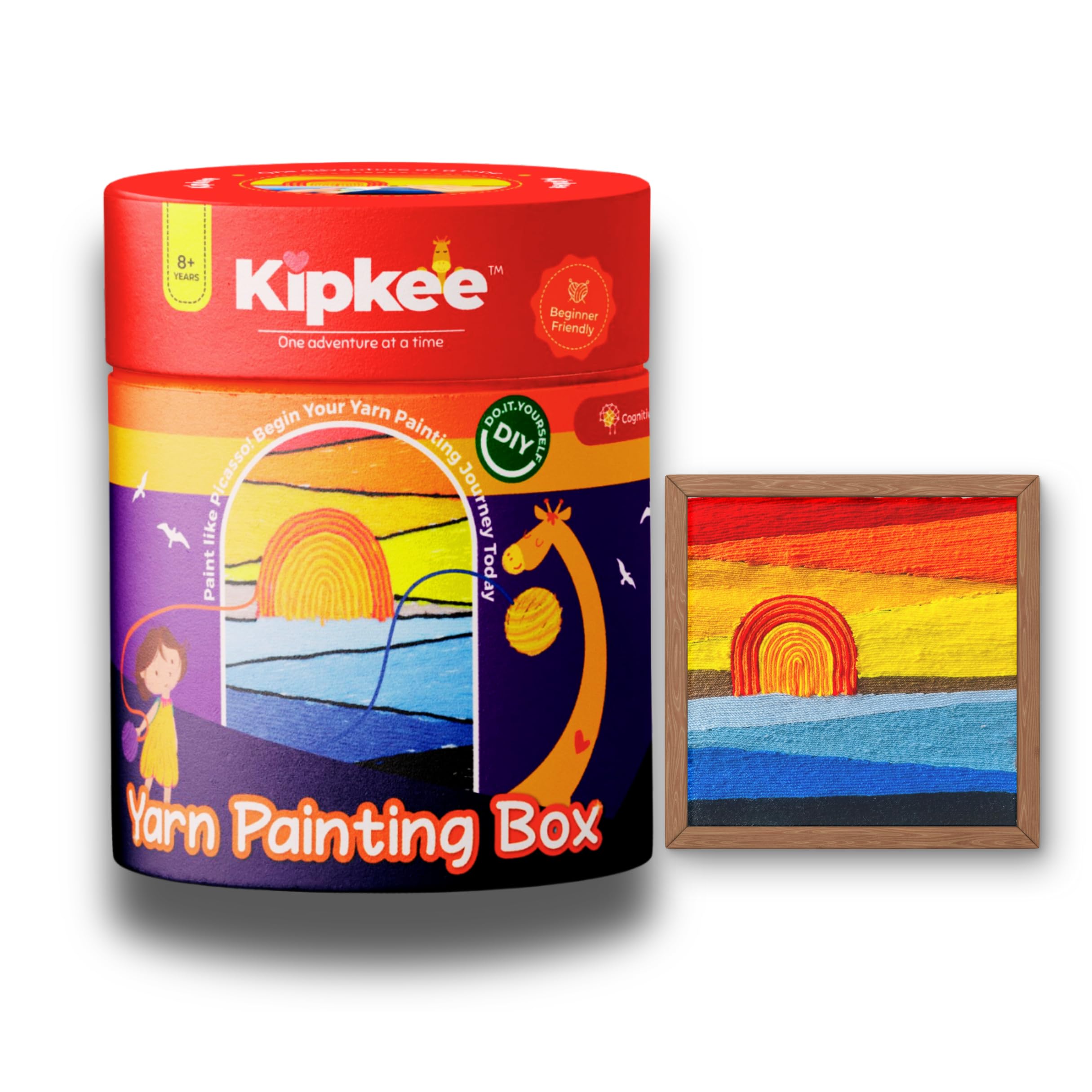 Yarn Painting - Art and Crafts Kit for Kids Ages 8-12 Years, Teens and Adults | DIY Creative Craft with Wool | Great as Gift and for Home Decoration | Design - The Sunset