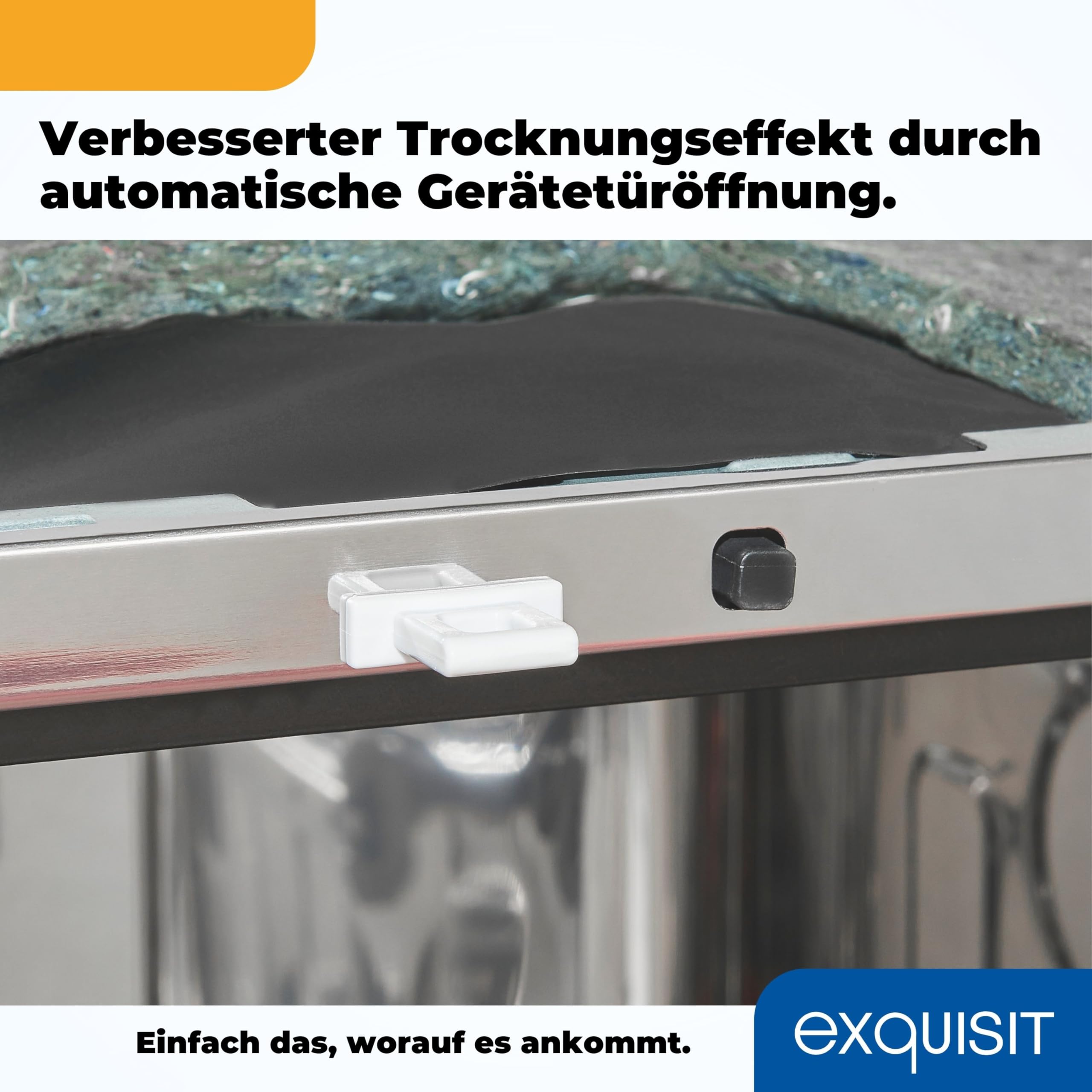 Exquisit Einbaugeschirrspüler EGSP9410-EB-030D inox 45cm Teilintegriert Auto-Door-Open Flexible Besteckablage