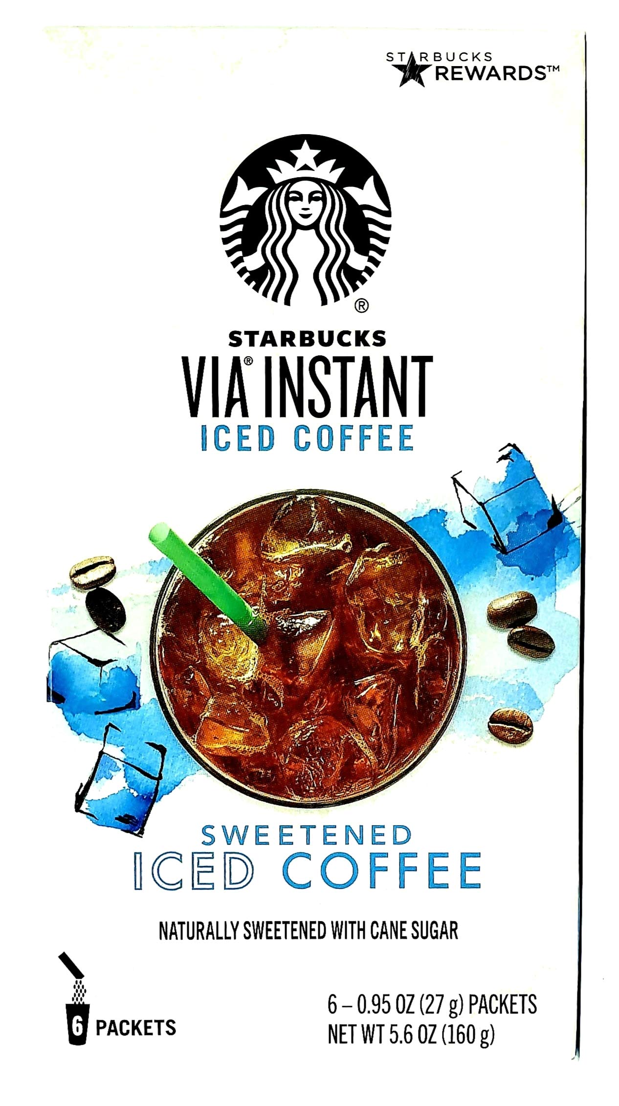Starbucks Via Instant Coffee Sweetened Iced Coffee Pack of 3 Boxes 18 Packets Total 6