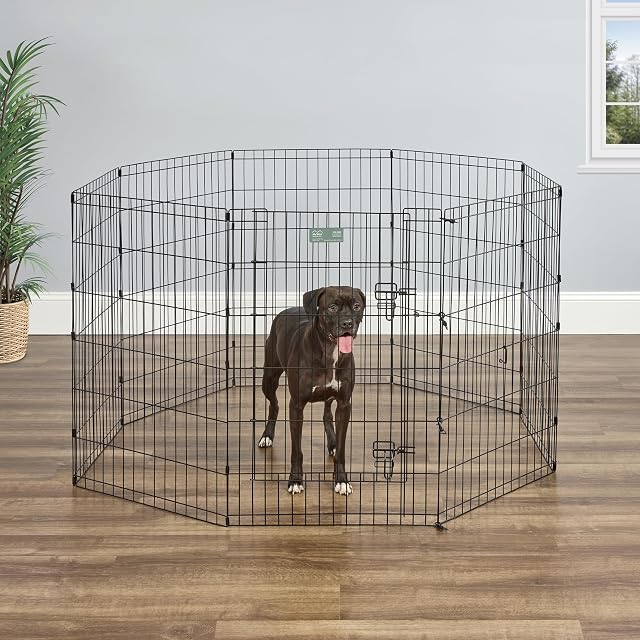 Foto 2 de 6 de MidWest Homes for Pets - Parque de ejercicio y juego para perros y mascotas, metálico, plegable, con puerta…