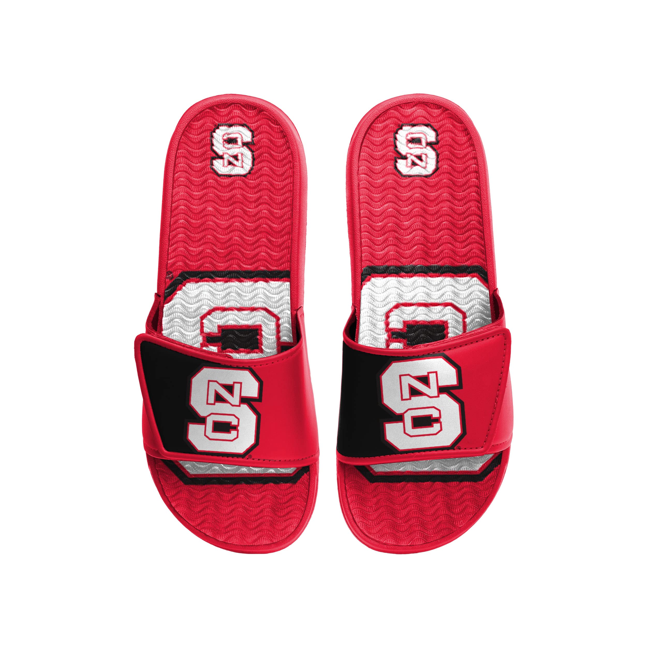 FOCO North Carolina State Wolfpack NCAA Mens Colorblock Big Logo Gel Slides - L