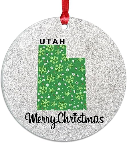 Miniatura 10 de BESTORLOVE Vermont State Christmas Acrylic Ornament City State City Pride Christmas Tree Ornament Winter Christmas Housewarming Gifts Xmas Couple