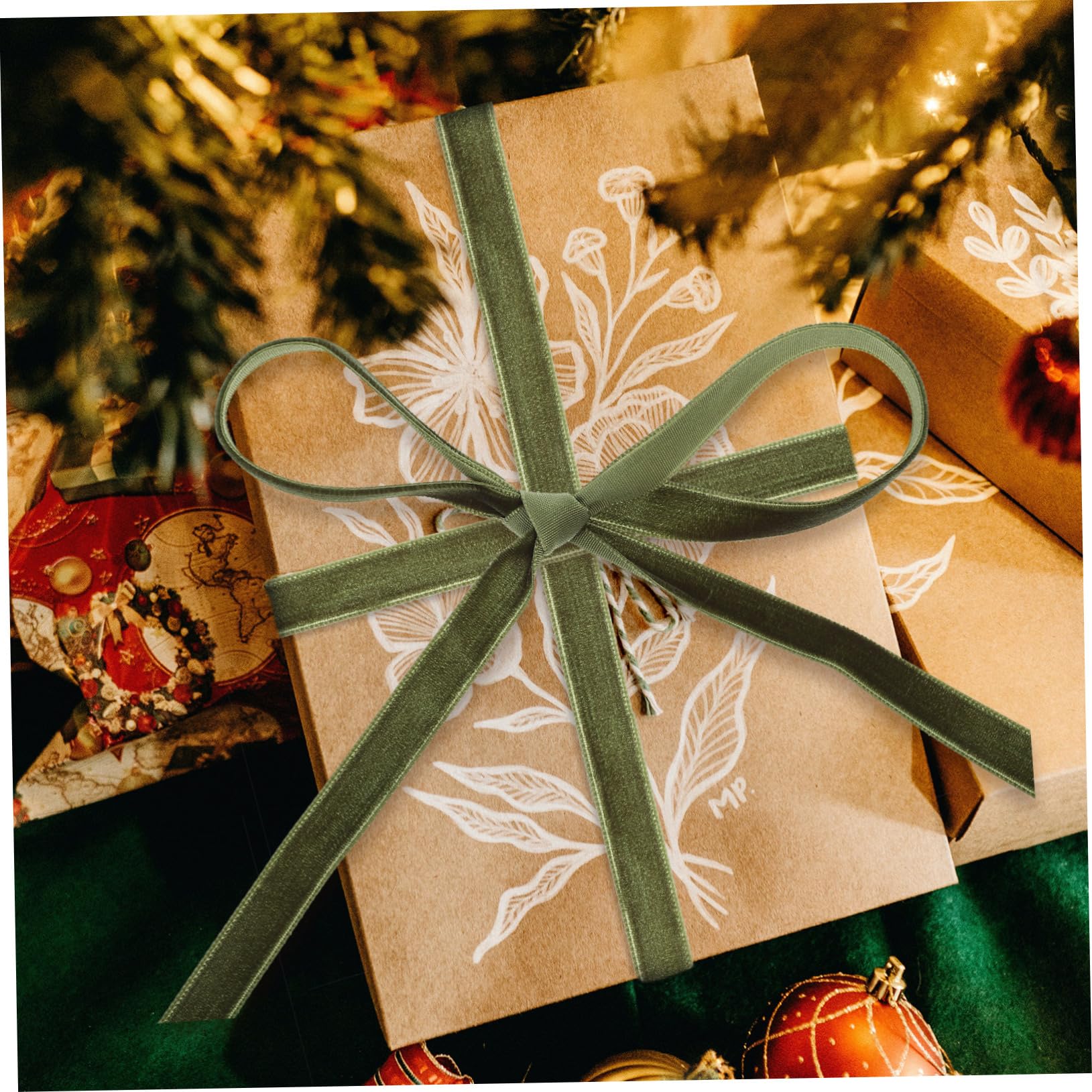 Lurrose 3rollen Grünes Samtband Geschenkverpackung Dekoband Für Zuhause Bastelprojekte Hochzeit Und Feste Yards Einseitig Langlebig Und Farbenfroh Für Dekorationen Und Schleifen