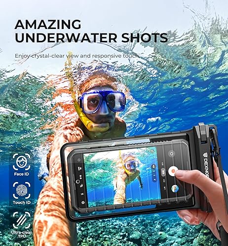 Miniatura 4 de Dexnor Funda impermeable IP68 para teléfono, funda universal 3D para teléfono celular con cordón ajustable de doble gancho para iPhone 15 14 13 12